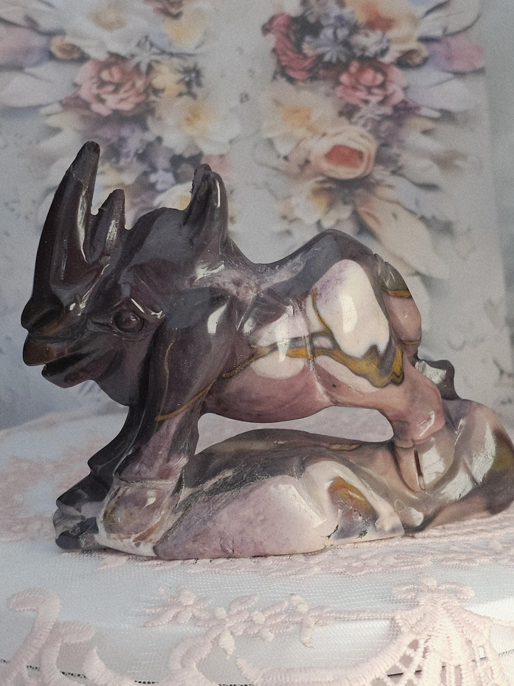 Mookaite Rhino Sculpture, Mookaite Jasper,  Australian Crystal, Chakra Stone