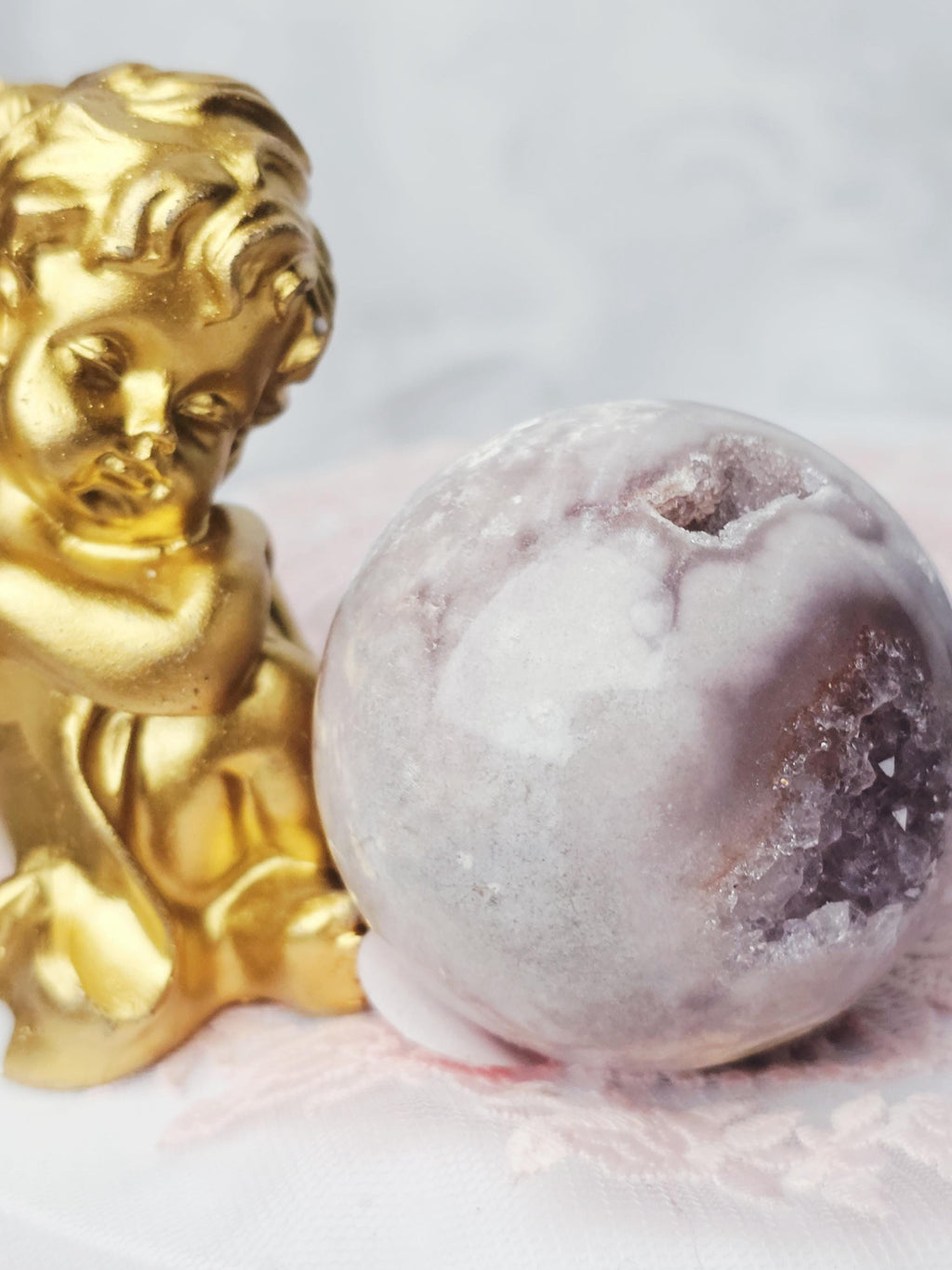Brazilian Amethyst Druzy Sphere, Pink Amethyst Druzy Sphere, Red Pink Amethyst, Crystal Ball, Crystal Sphere, ,Gift