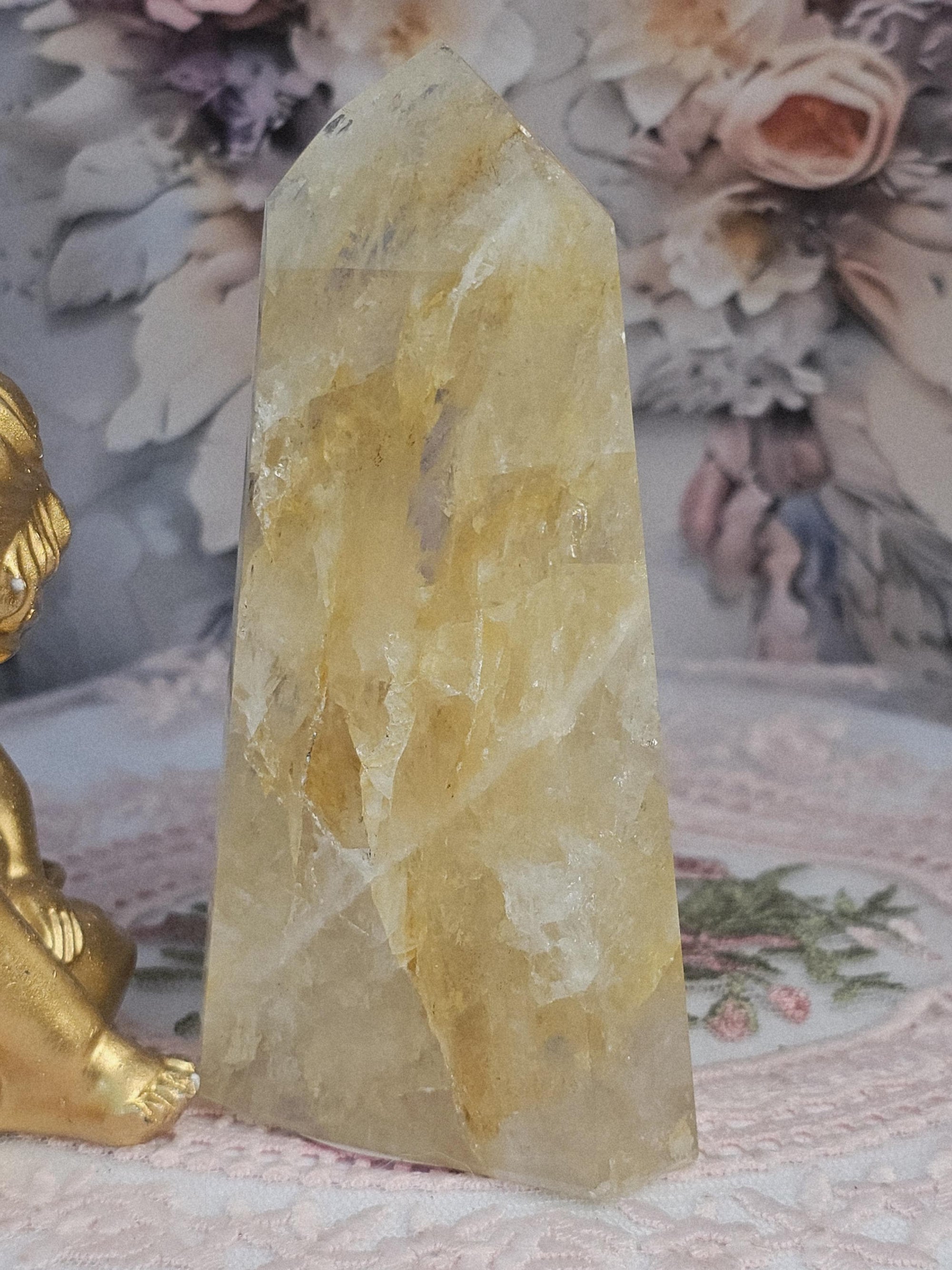 Golden Healer Quartz Tower,  Columbia, Golden Healer with Dendritic, Feng Shui Crystal, Chakra Stone