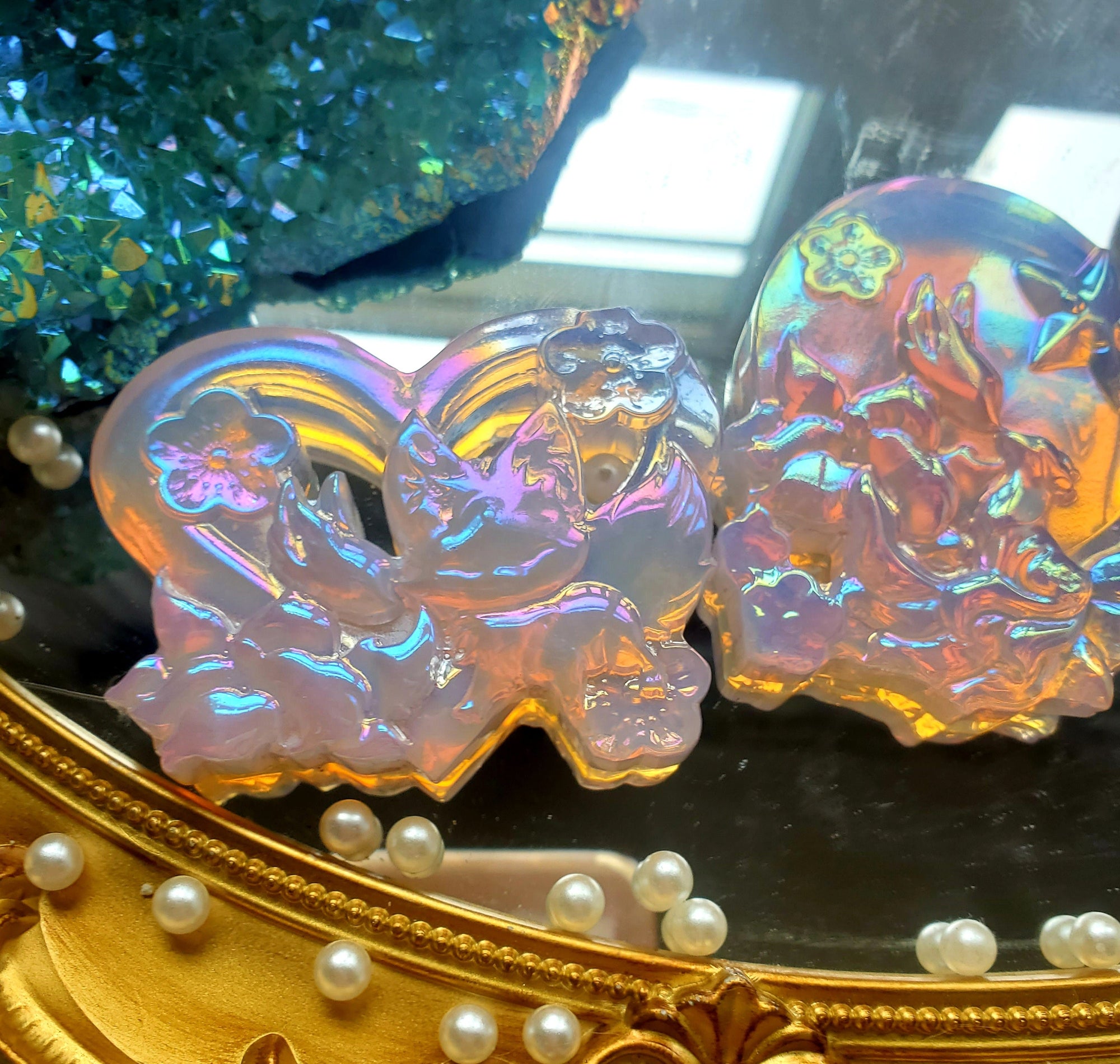 Kitsune Crystal, Angel Aura Opalite Crystal, Kitsune,Crystal