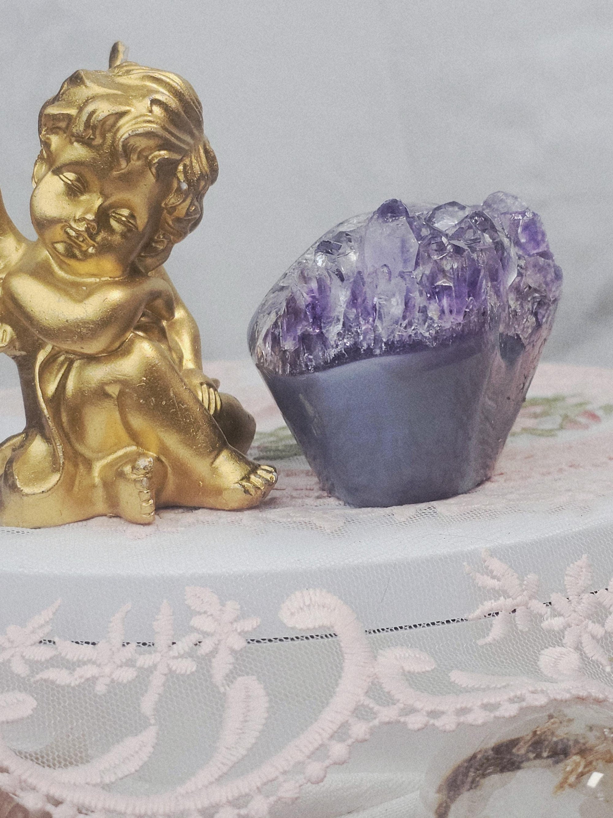 Amethyst Geode Cupcake, Crystal Home Decor, Brazilian Amethyst