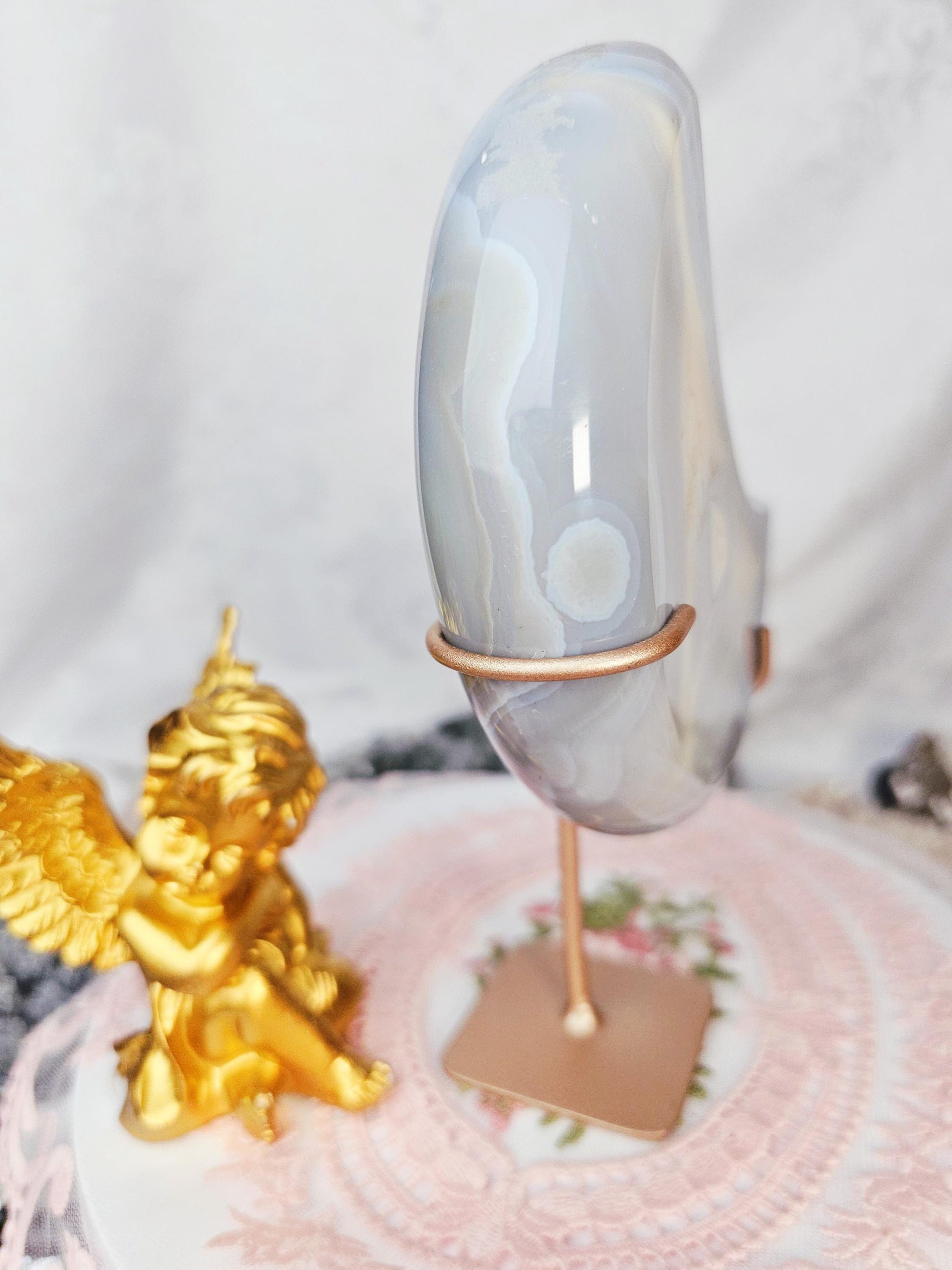 Agate Moon, Moon, Crystal, Home Decor