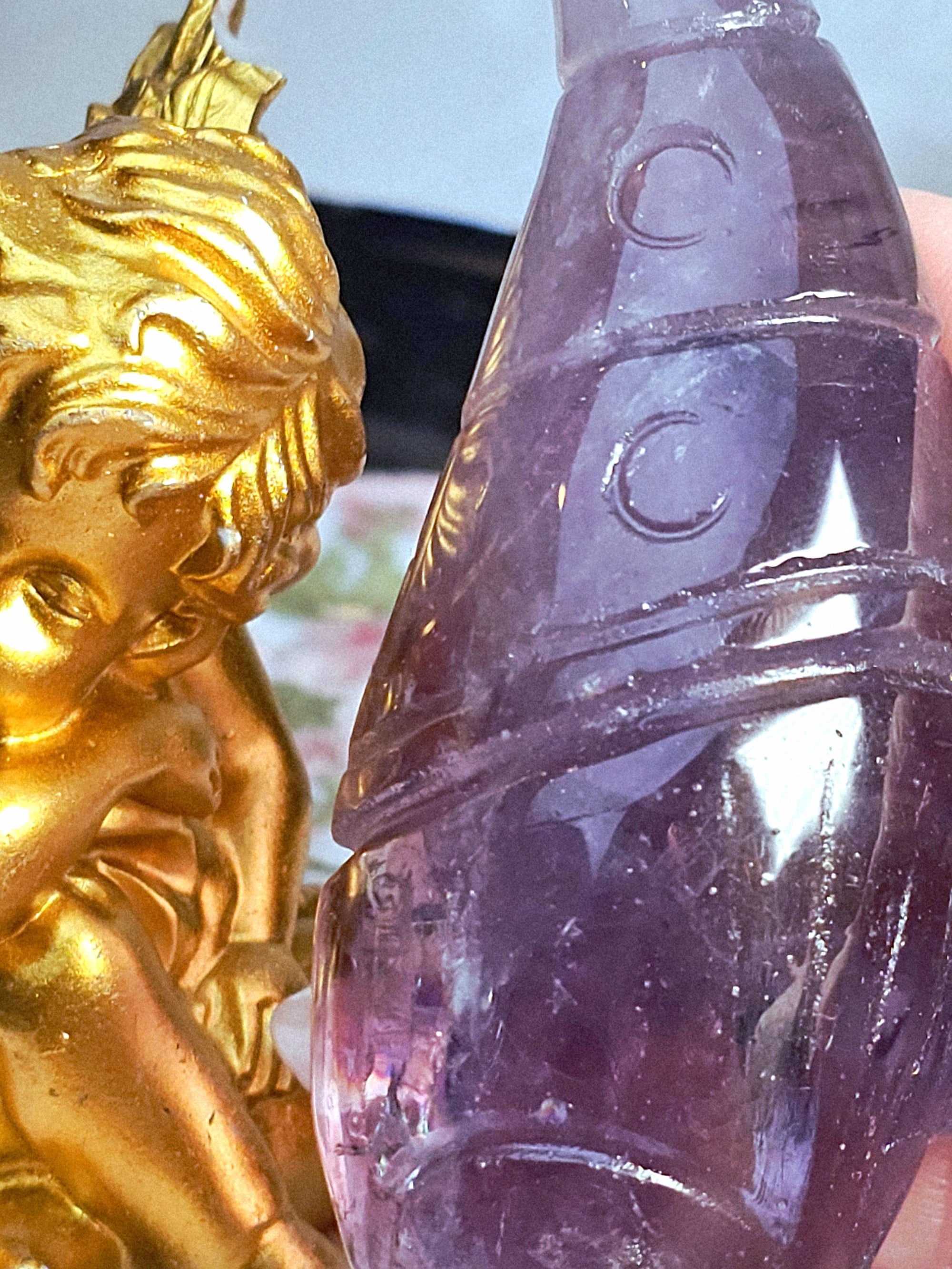 Large Amethyst Gnome, Healing Crystal Decor, 3.8 Inches