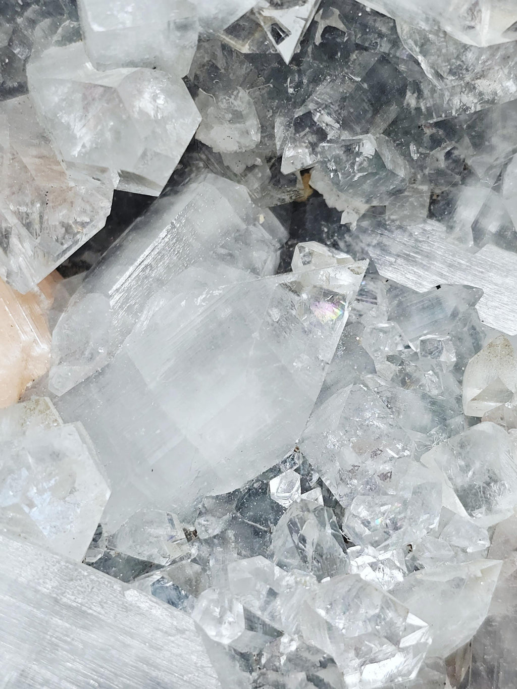 RARE LG 6lb Chrome Diamond  Apophyllite  with Stillbite from India , Apophyllite, Crystal, Crystals