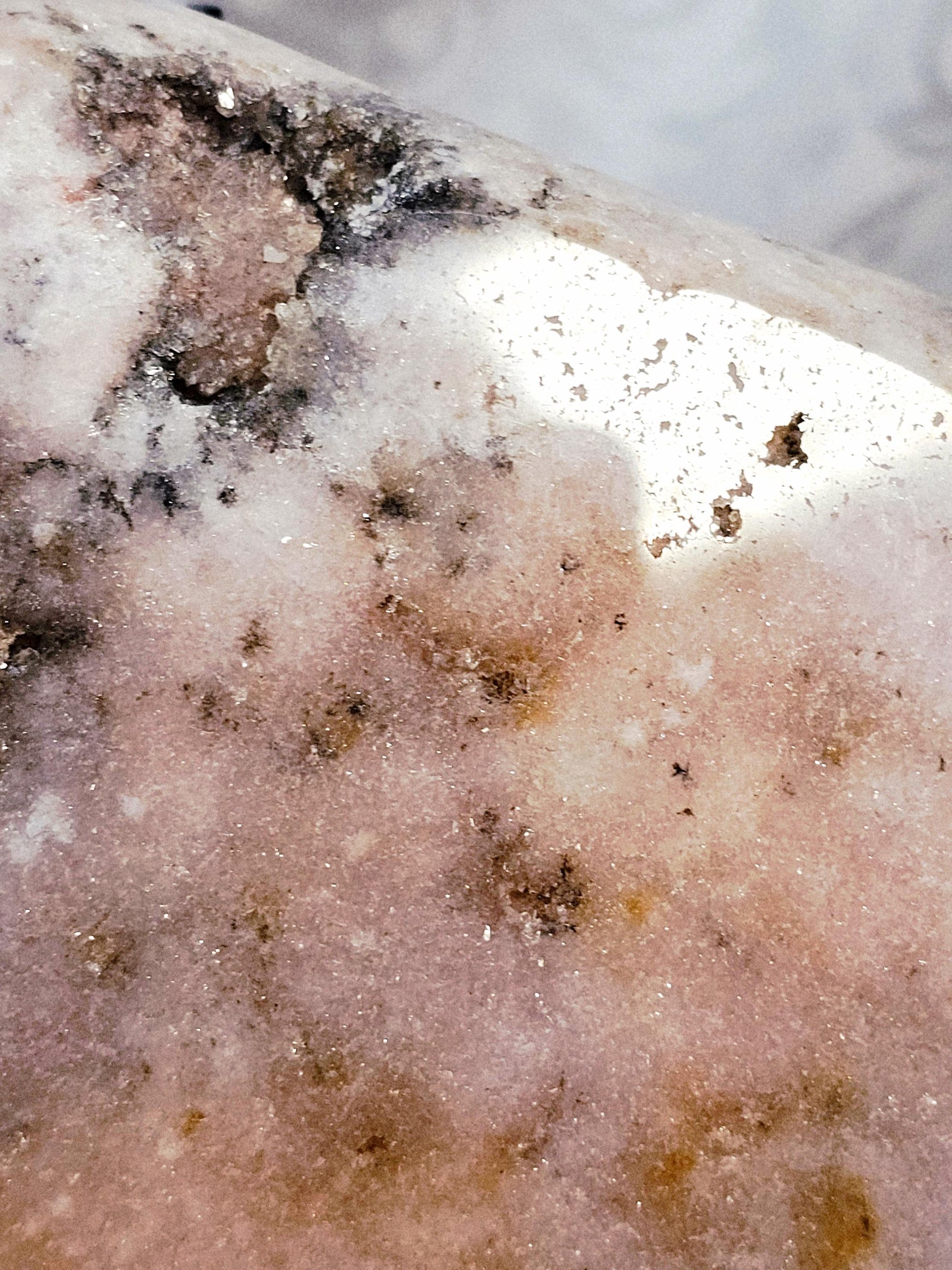 Handmade Pink Amethyst Druzy Bowl, Jasper Inclusions