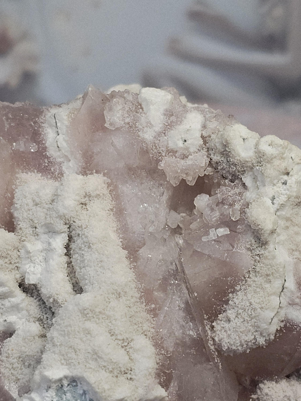 RARE Pink Sugar Apophyllite with Stillbite from India , Apophyllite, Crystal, Crystal