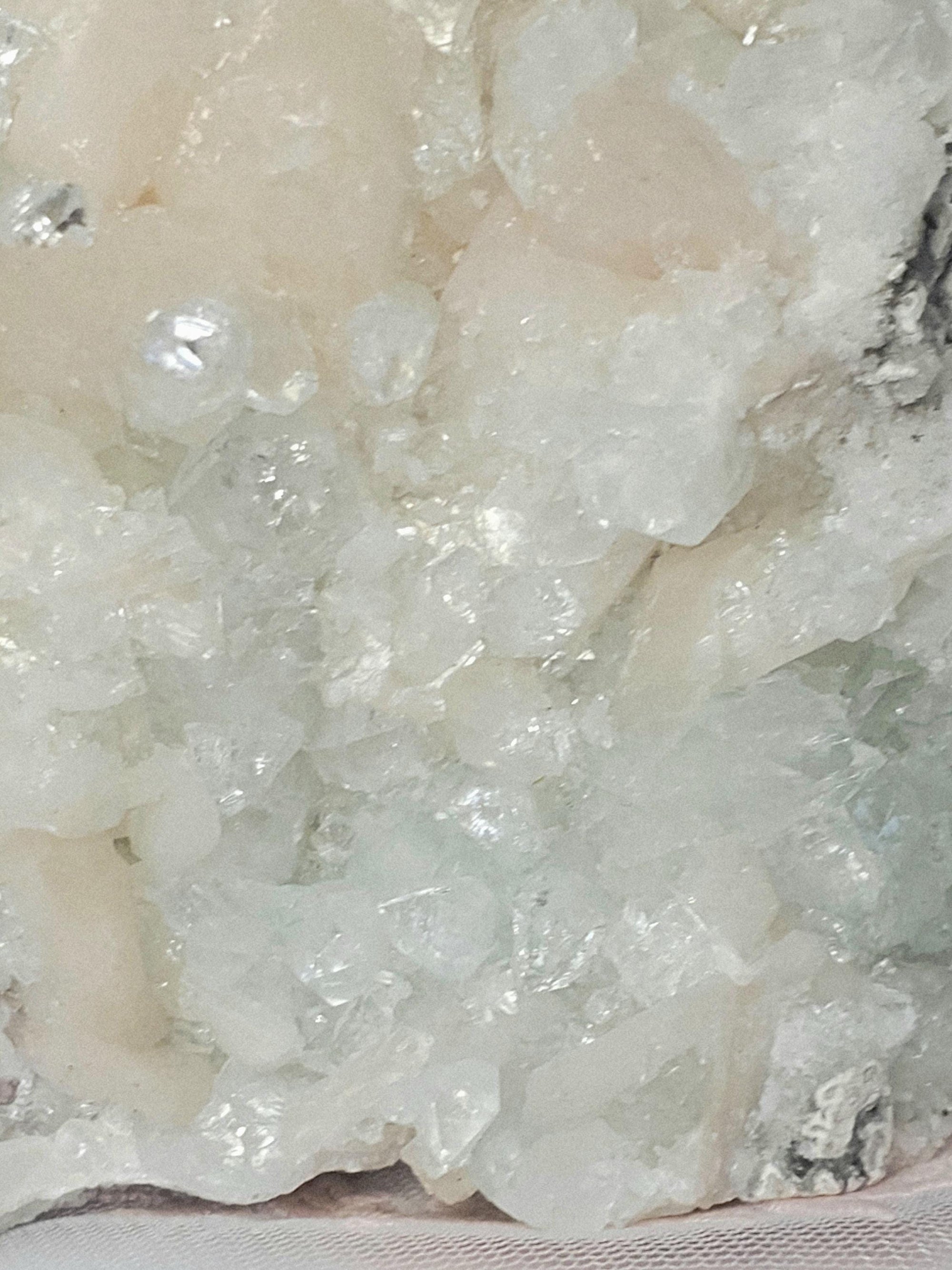 Rare Green Diamond Apophyllite with Stillbite, India Crystal Home Decor