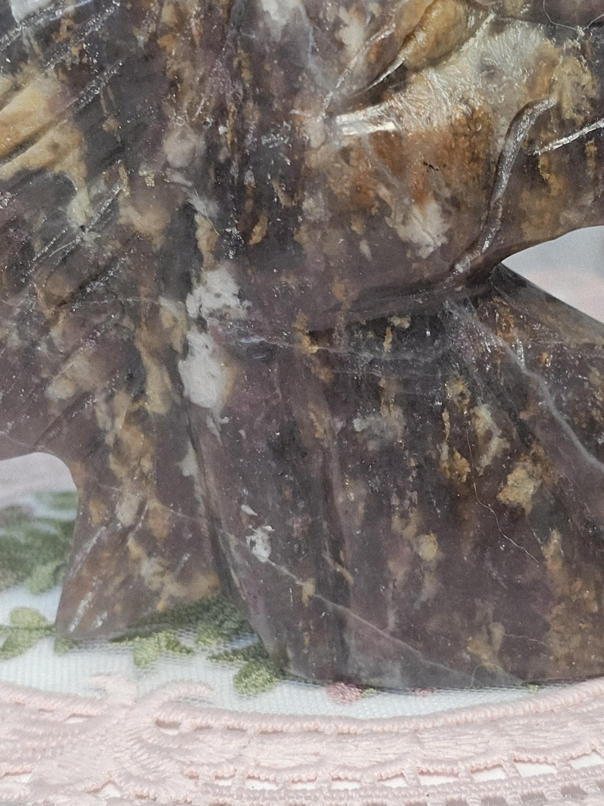 Rare Unicorn Stone Unicorn Carving, Pink Tourmaline Lepidolite Crystal