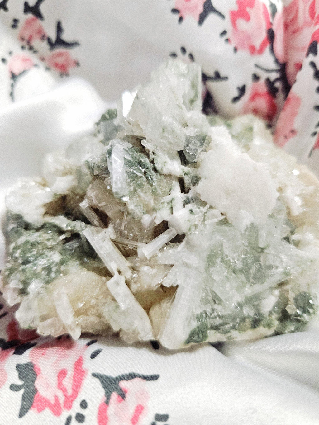 Rare Candy Apple Green Apophyllite with Scolecite and Stillbite