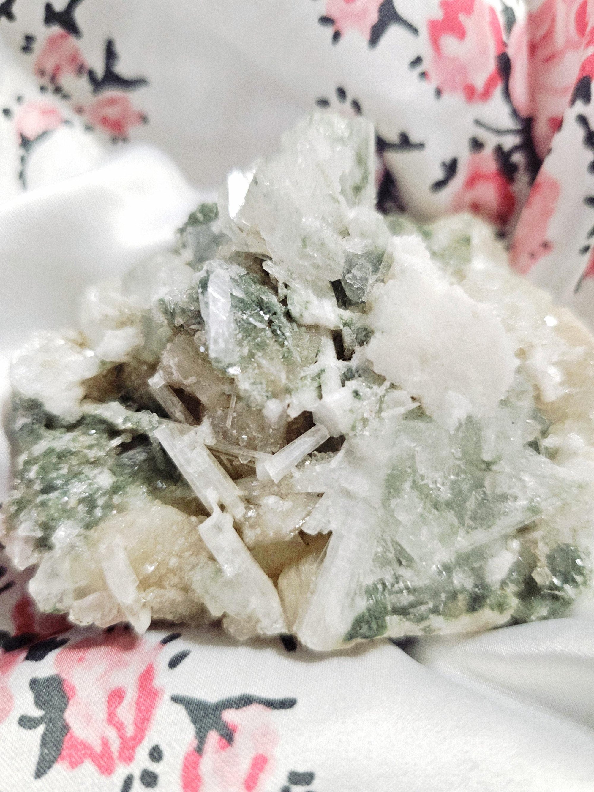 Rare Candy Apple Green Apophyllite with Scolecite and Stillbite