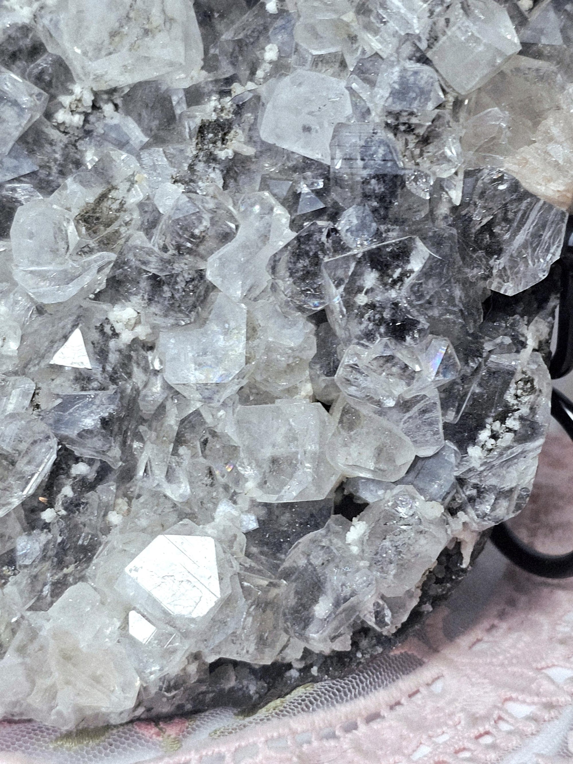 RARE Black Diamond Apophyllite with Stillbite from India , Black Chelsea Apophyllite, Crystal, Healing Crystal, Specimen
