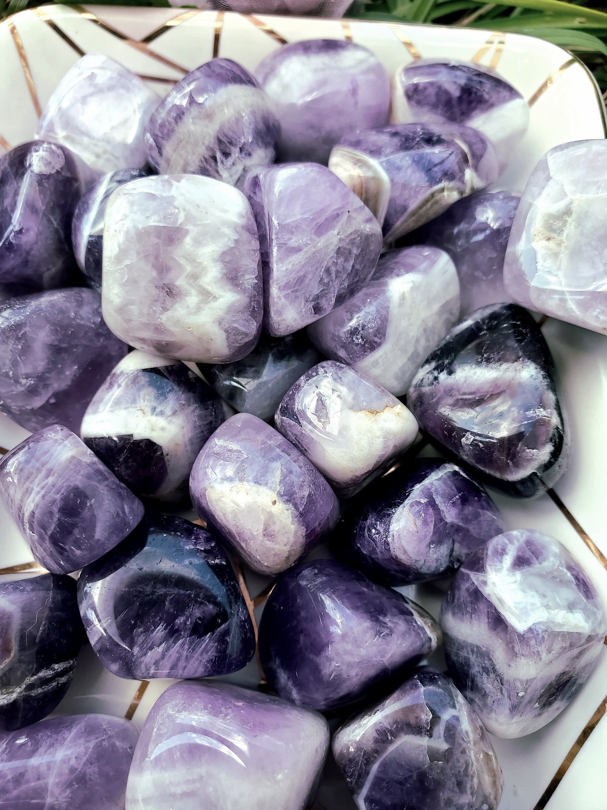 5 Dream Amethyst tumbled Stone Gift Bag- Tumbled Stone, Crystals, Amethyst