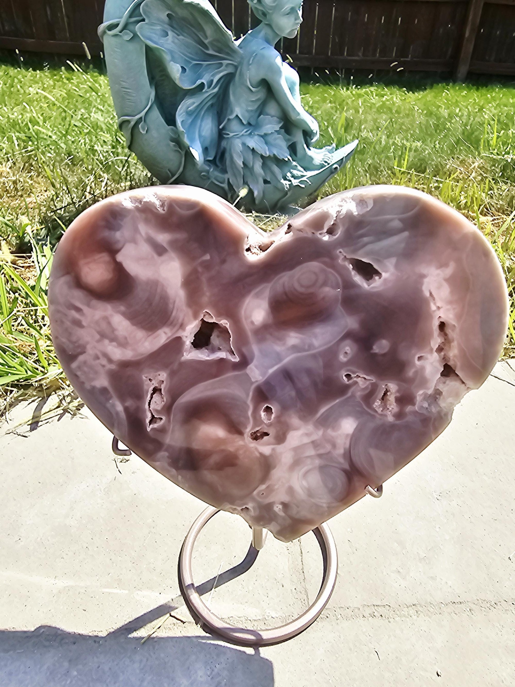 Pink Amethyst Druzy Heart