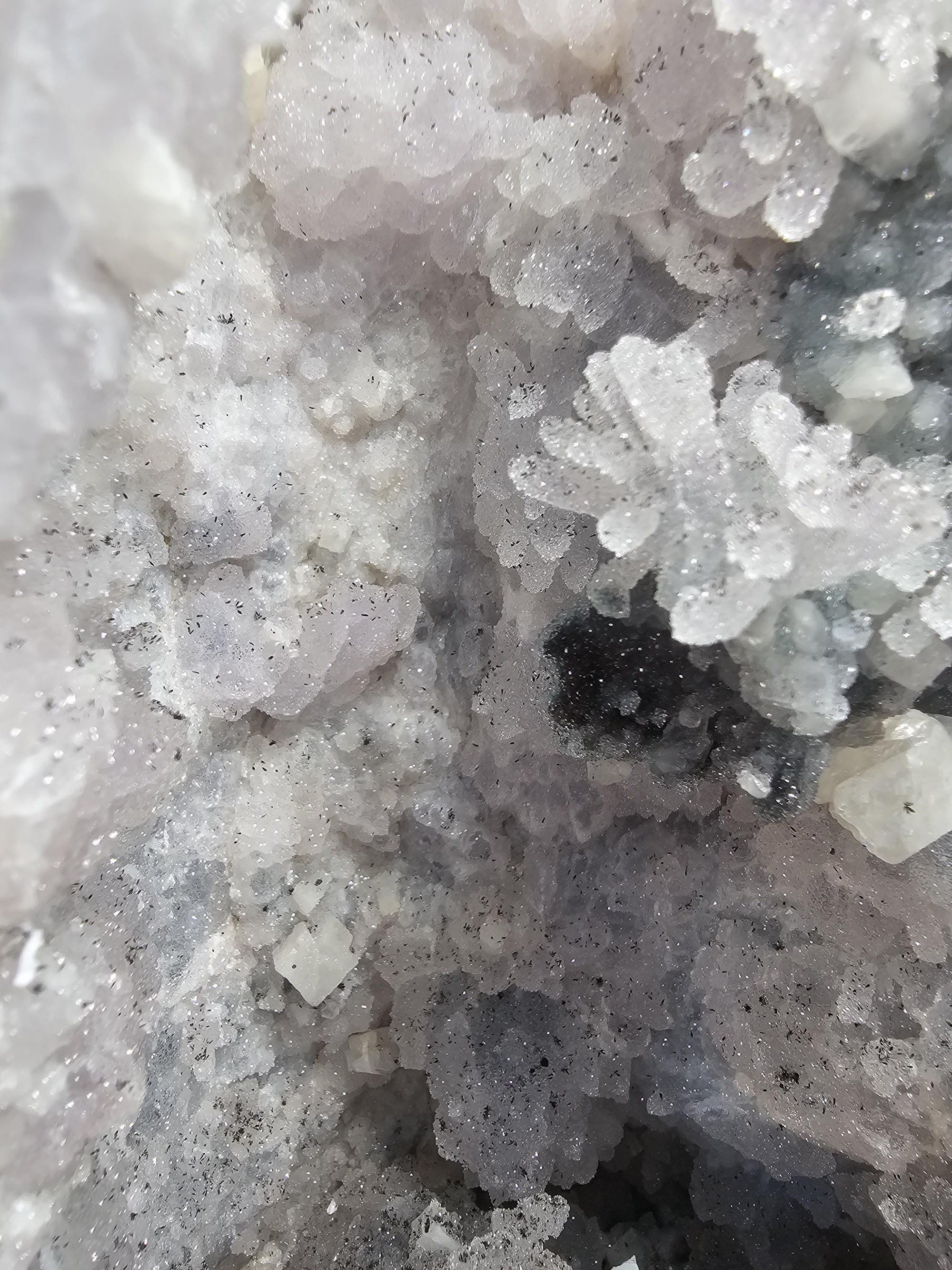 34.75 lb Rare Amethyst Cathedral with Sugar, Calcite Cubes, Flowers