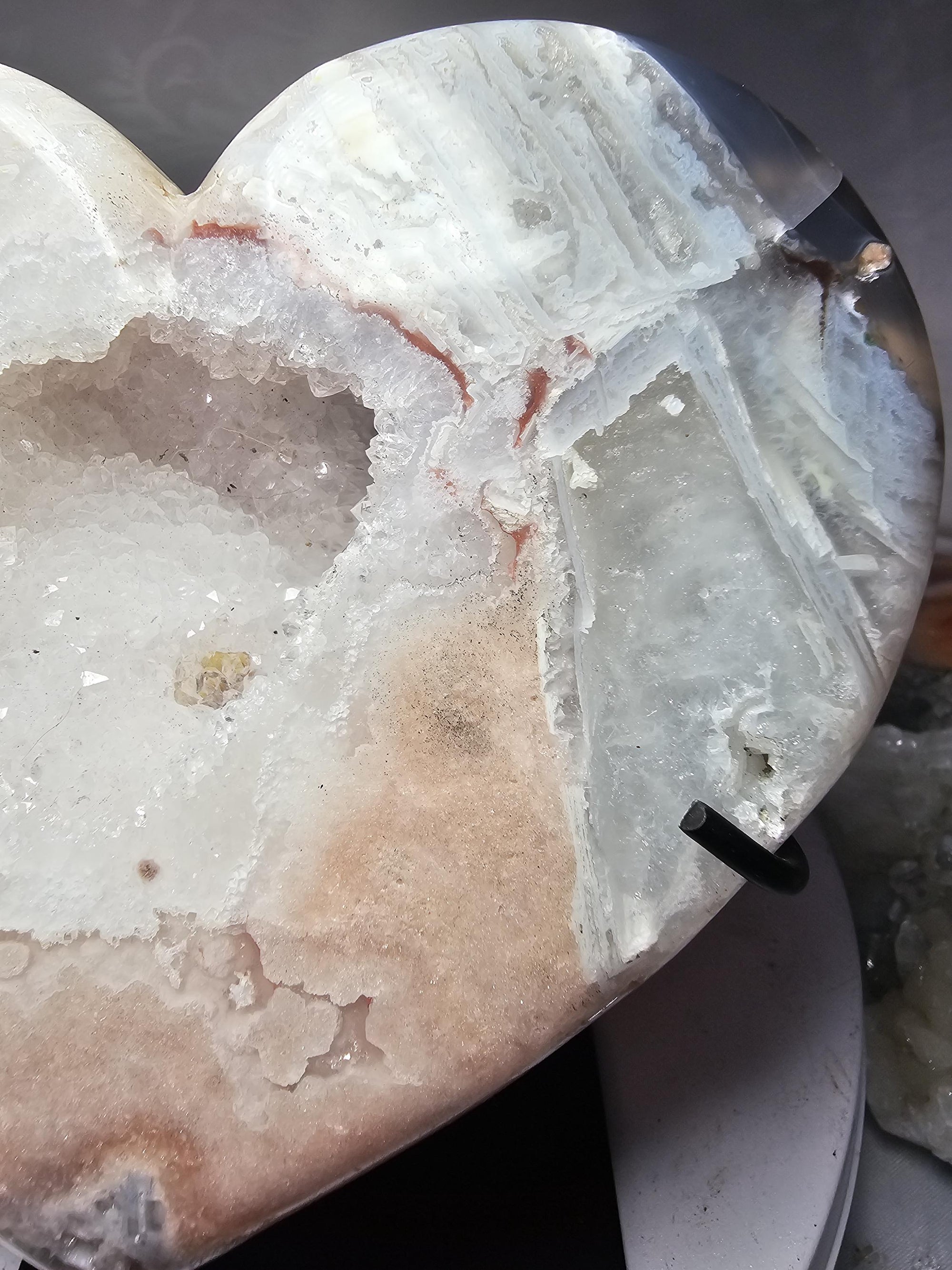 Sparkling Pink Amethyst Druzy Heart, Brazilian Crystal Gift