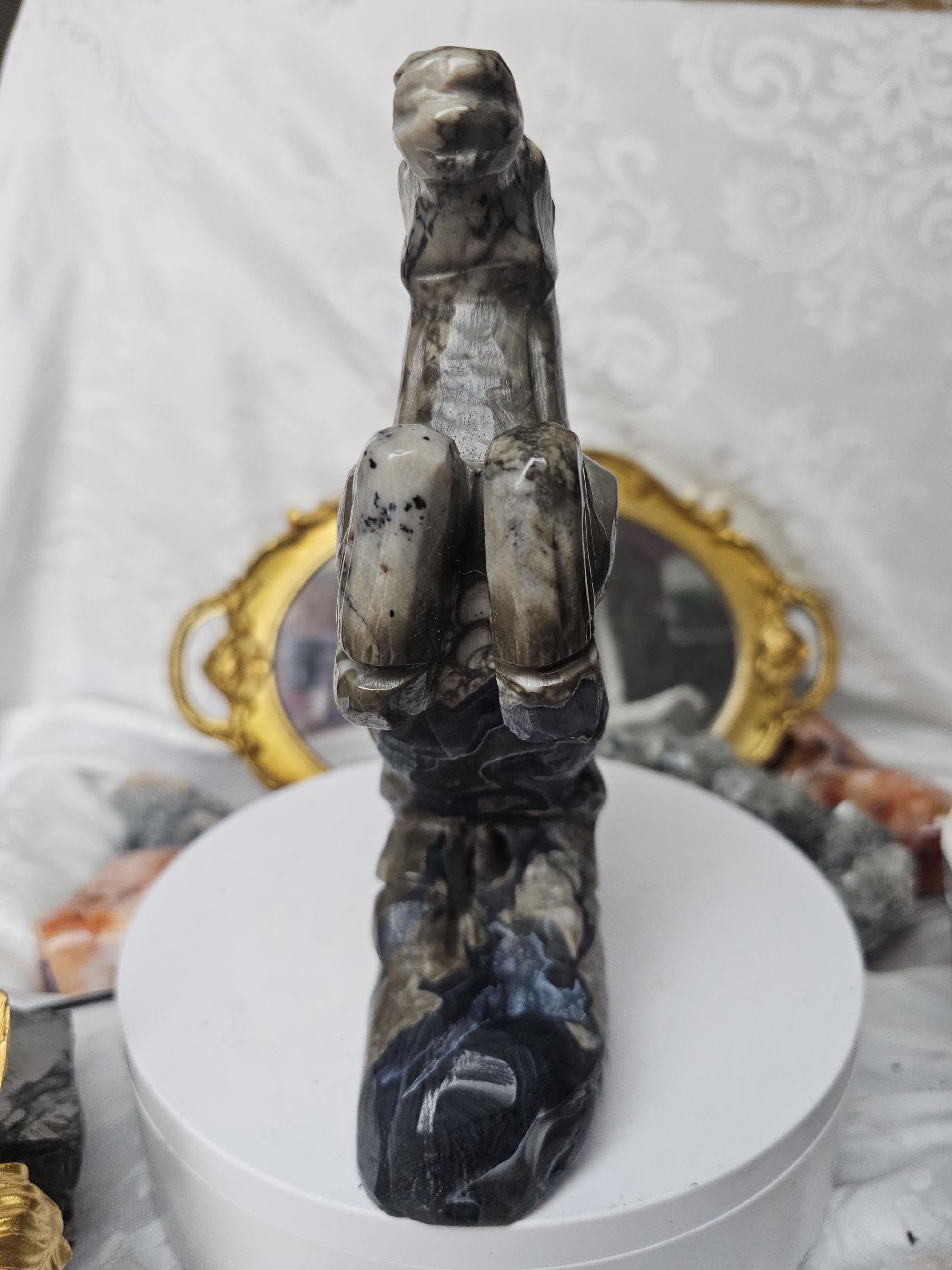 Volcano Agate Carved Horse, Handmade, Crystal