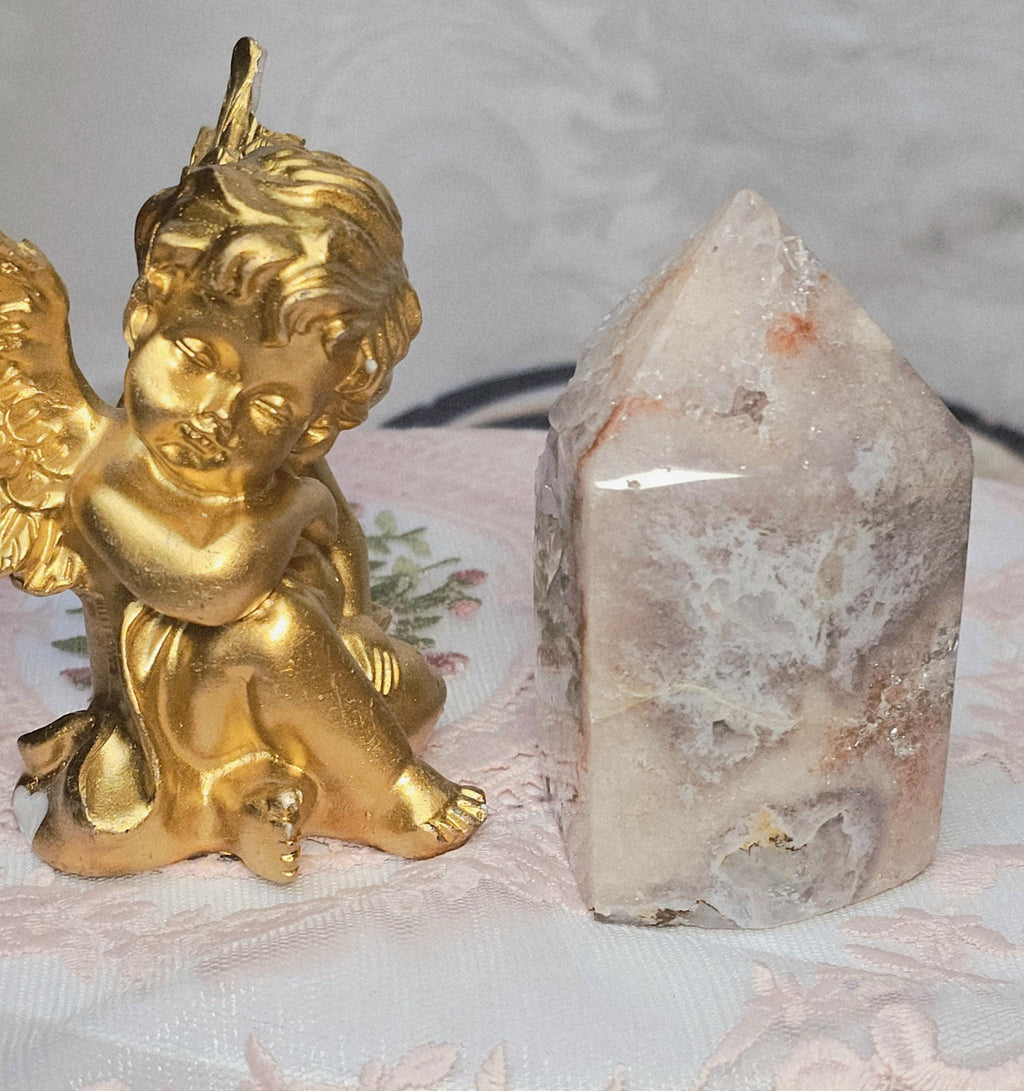 Brazilian Pink Amethyst Tower, Druzy Quartz, Reiki Infused