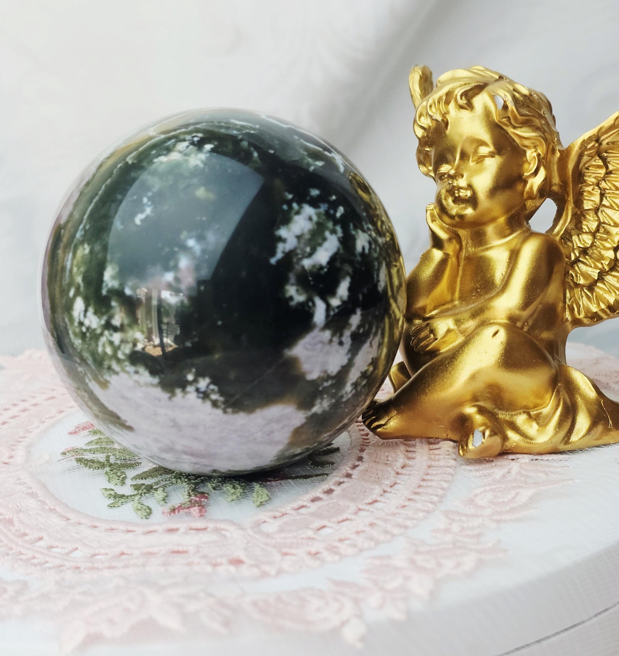 Rare Colorful Druzy Ocean Jasper Sphere, Ocean Jasper, Crystal Sphere