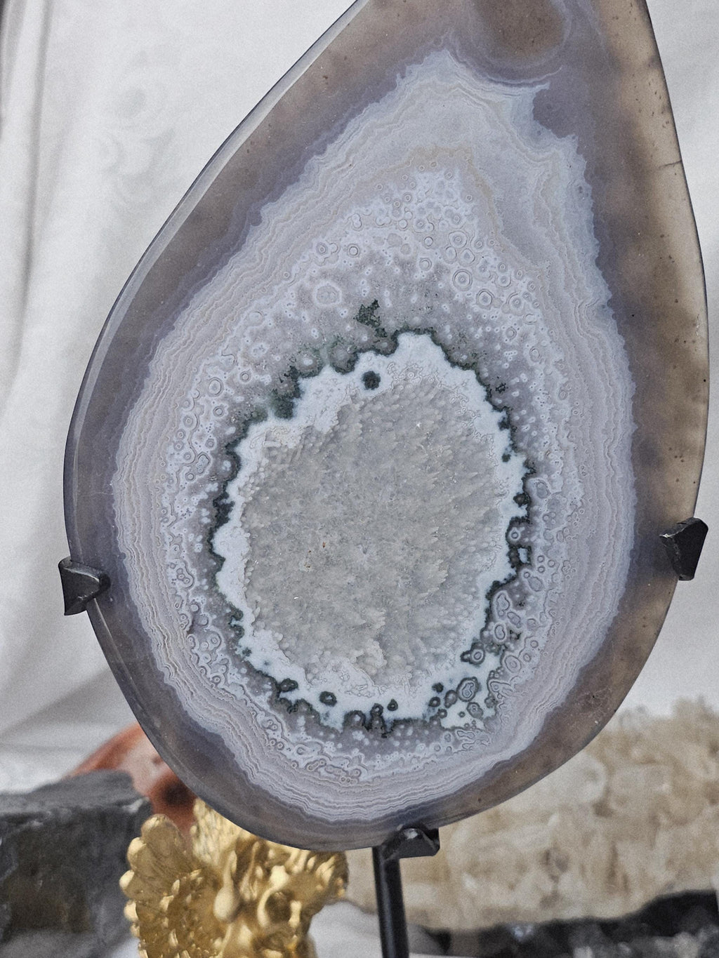 Banded Agate Slab, Statement Piece, Druzy Agate Crystal, Home Decor, Sculpture