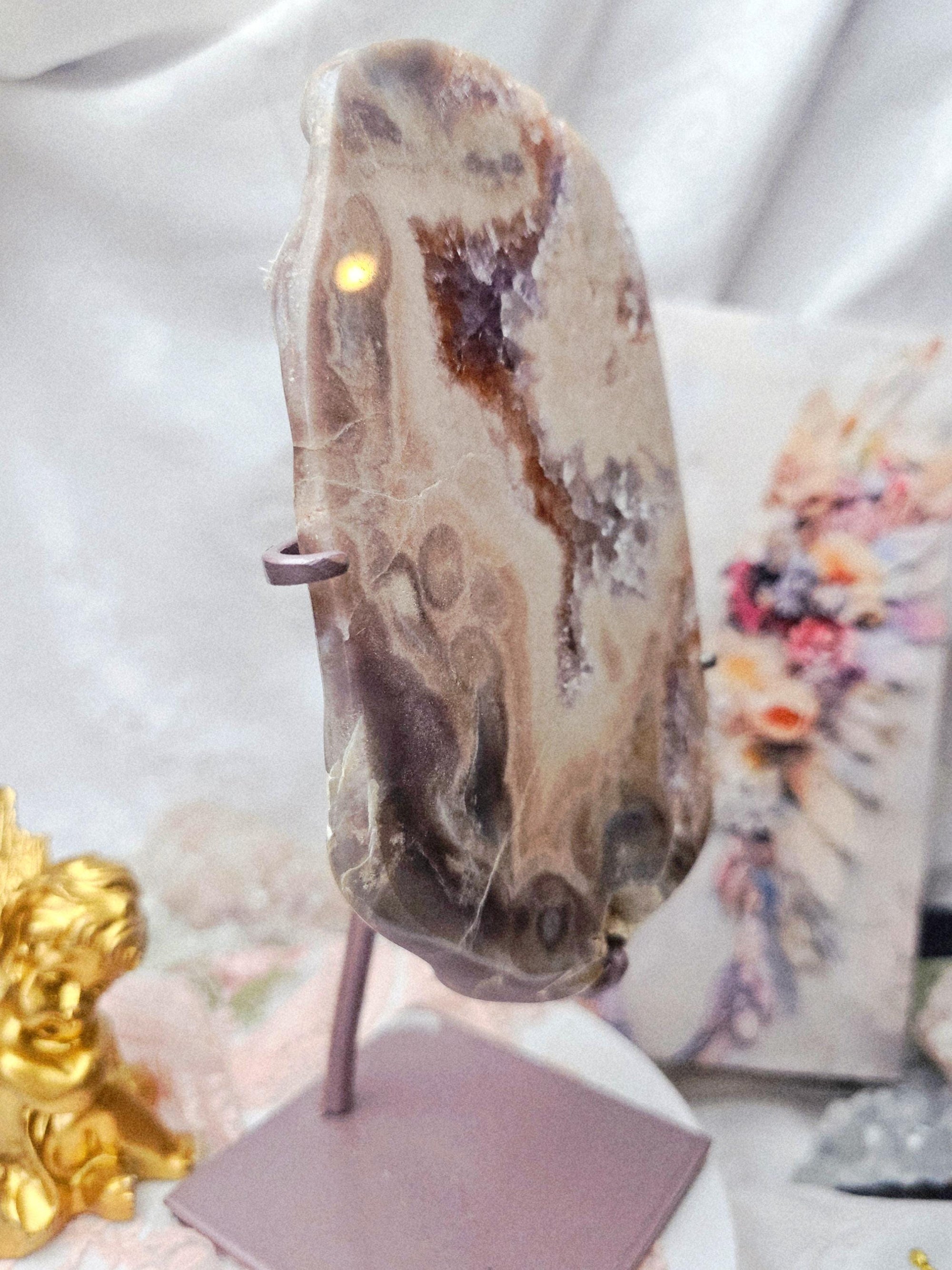 Pink Amethyst Slab 3 lbs, Calming Crystal, Gift, Statement Piece,  Shabby Chic