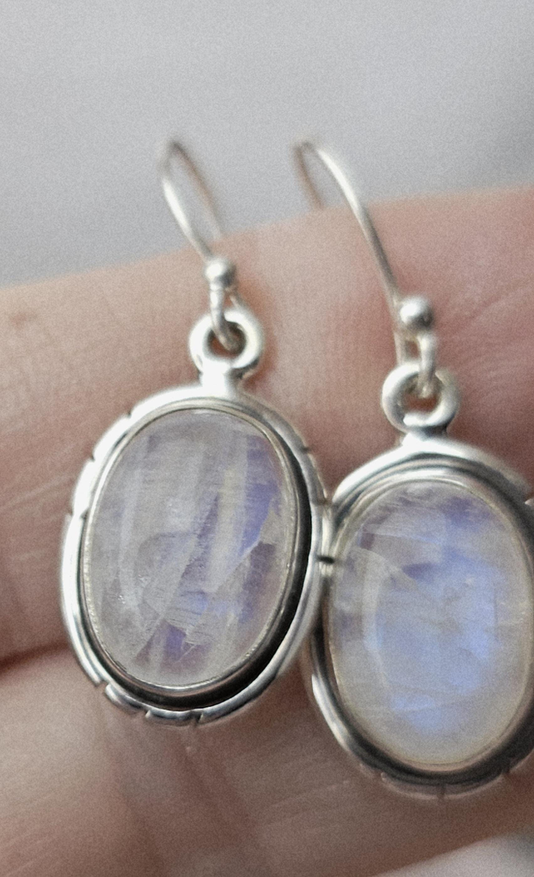 Genuine Moonstone Earrings, Moonstone,  Crystal Earring