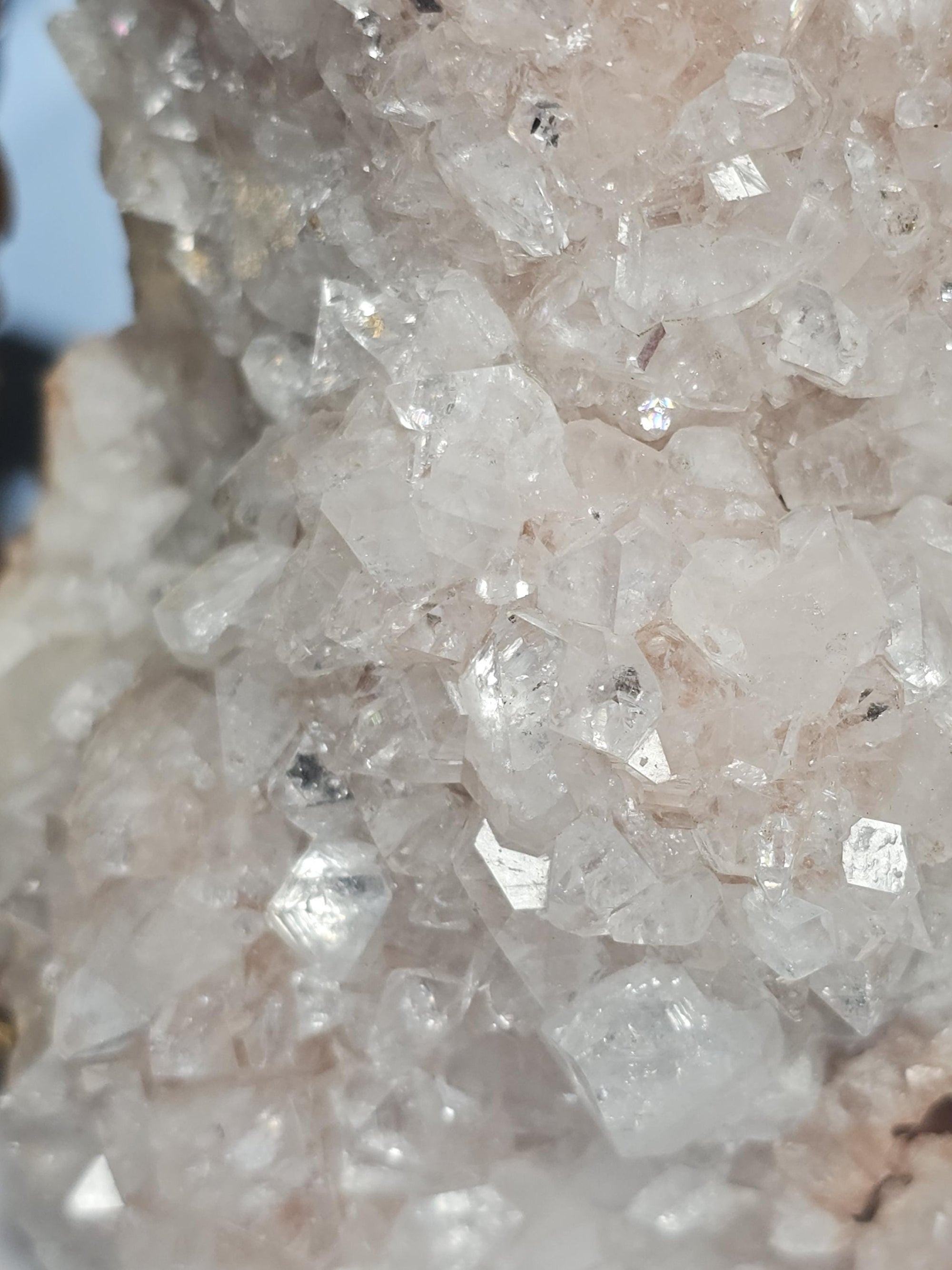 RARE Peaches and Cream Diamond Apophyllite from India , Apophyllite, Crystal, Crystal