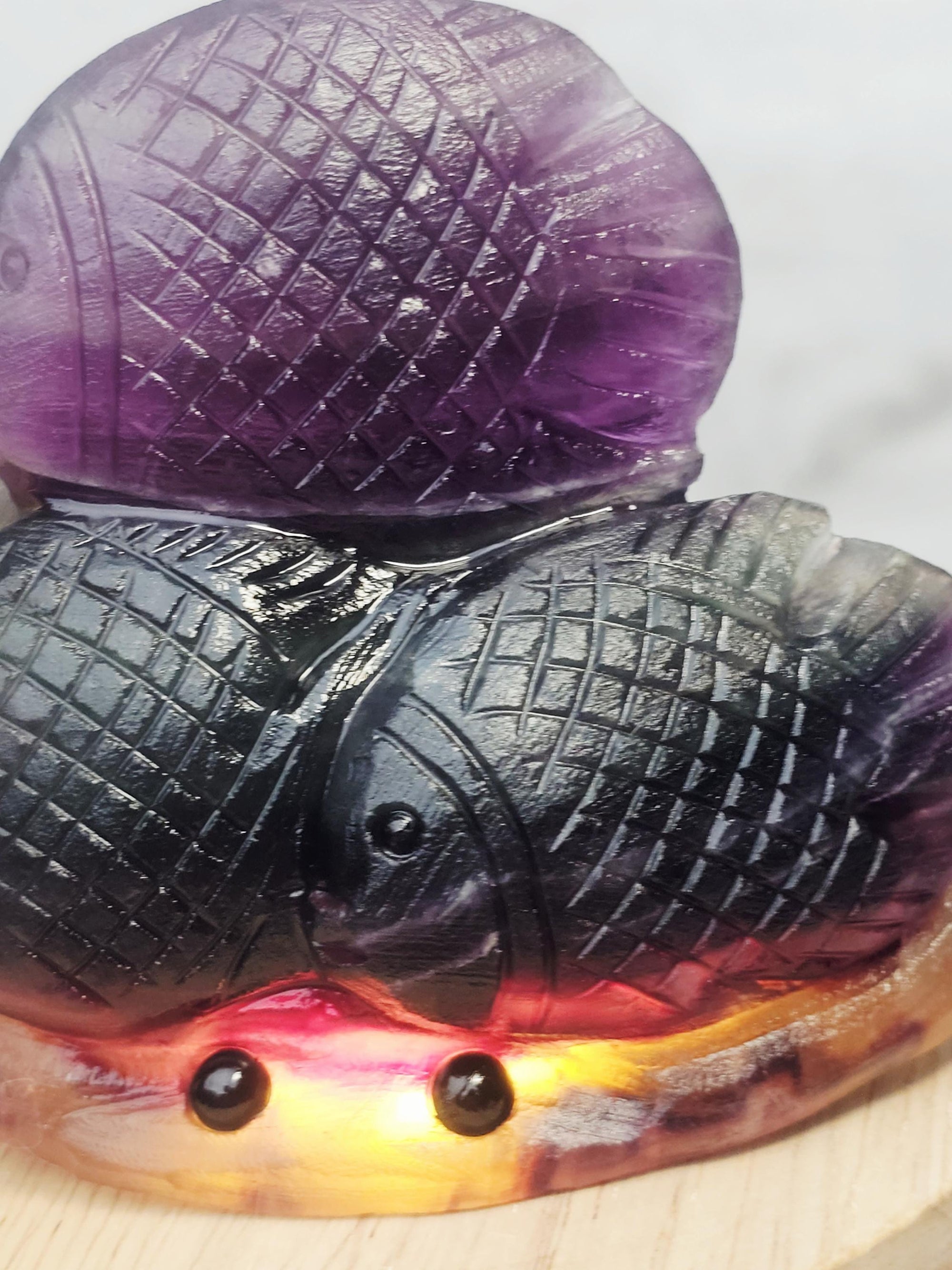 Rainbow Fluorite Fish, Fluorite Hedgehog, Crystal Home Decor, Fluorite, Gift