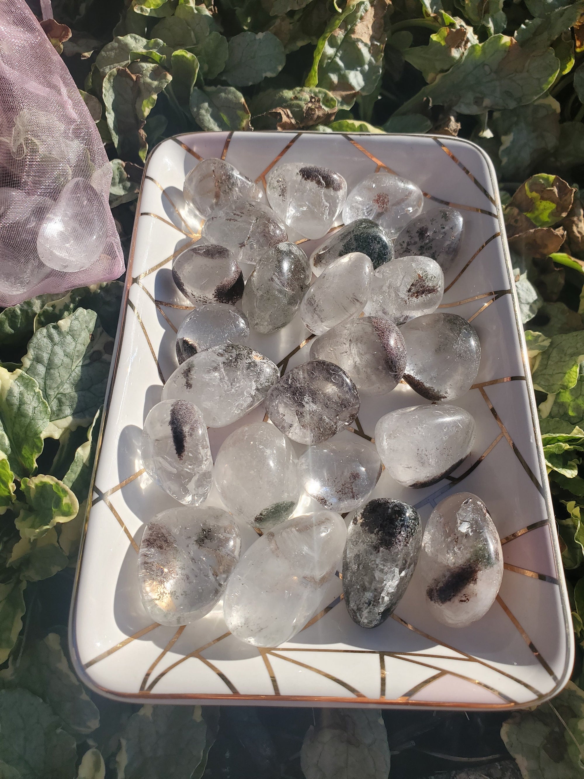 5 Garden Quartz Tumble Stones, Scenic Healing Crystals