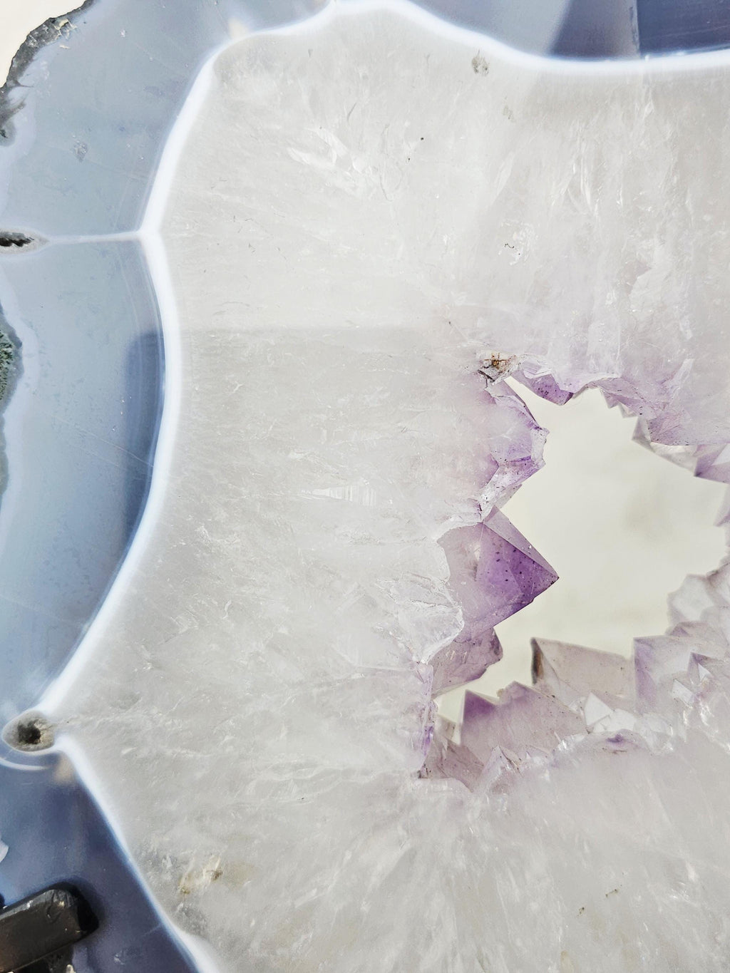 Amethyst Portal with Moss Agate and Blue Chalchedony, Amethyst Portal