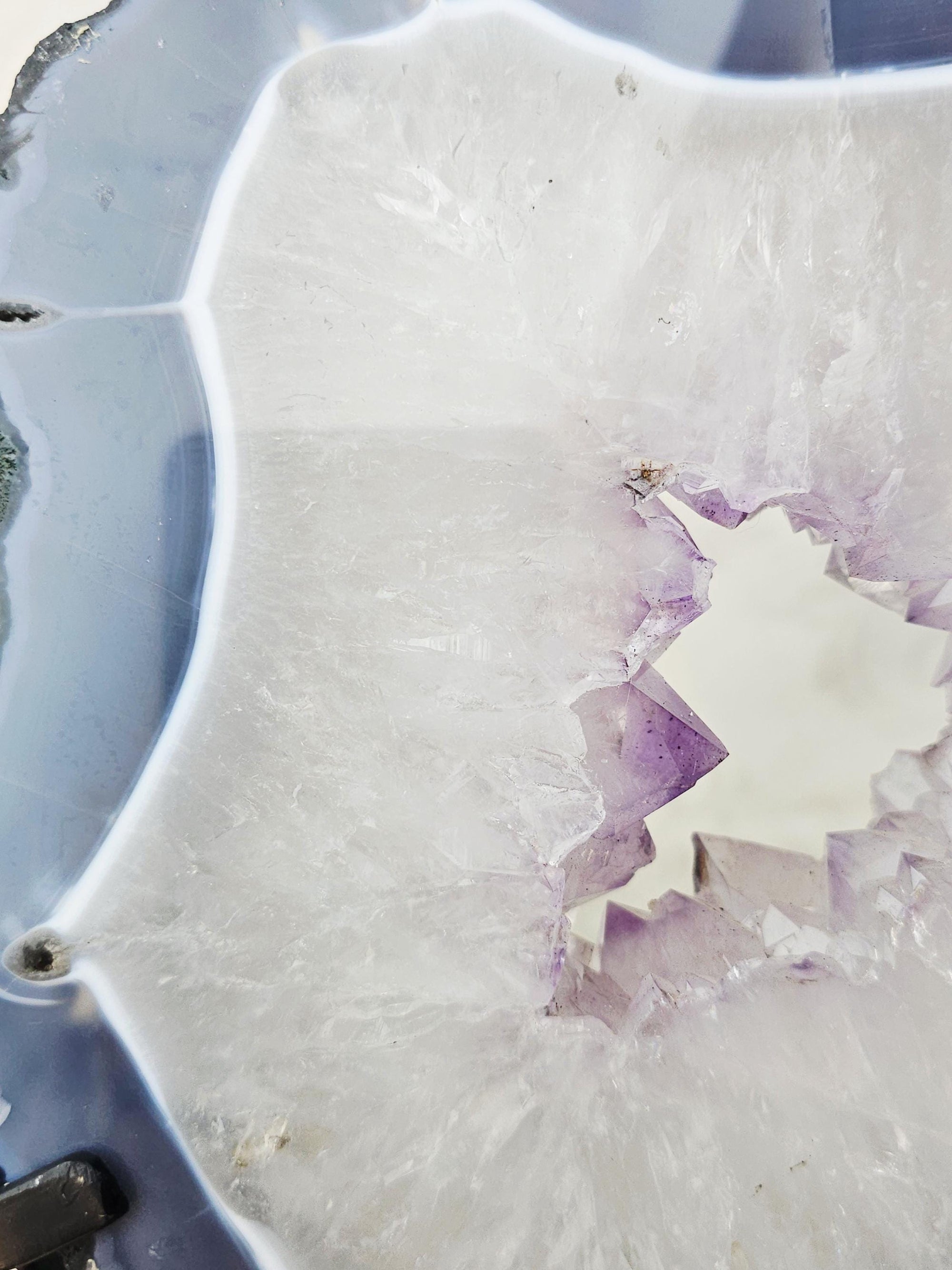 Amethyst Portal with Moss Agate and Blue Chalchedony, Amethyst Portal