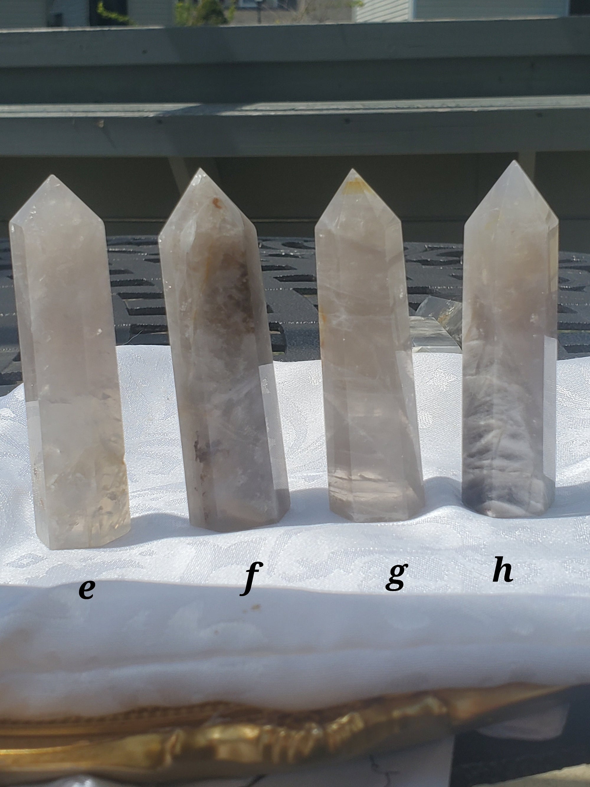 Lg Blue Rose Quartz with Rainbows Crystal Tower, 4in Blue Rose Quartz Crystals, Crystal, Gifts