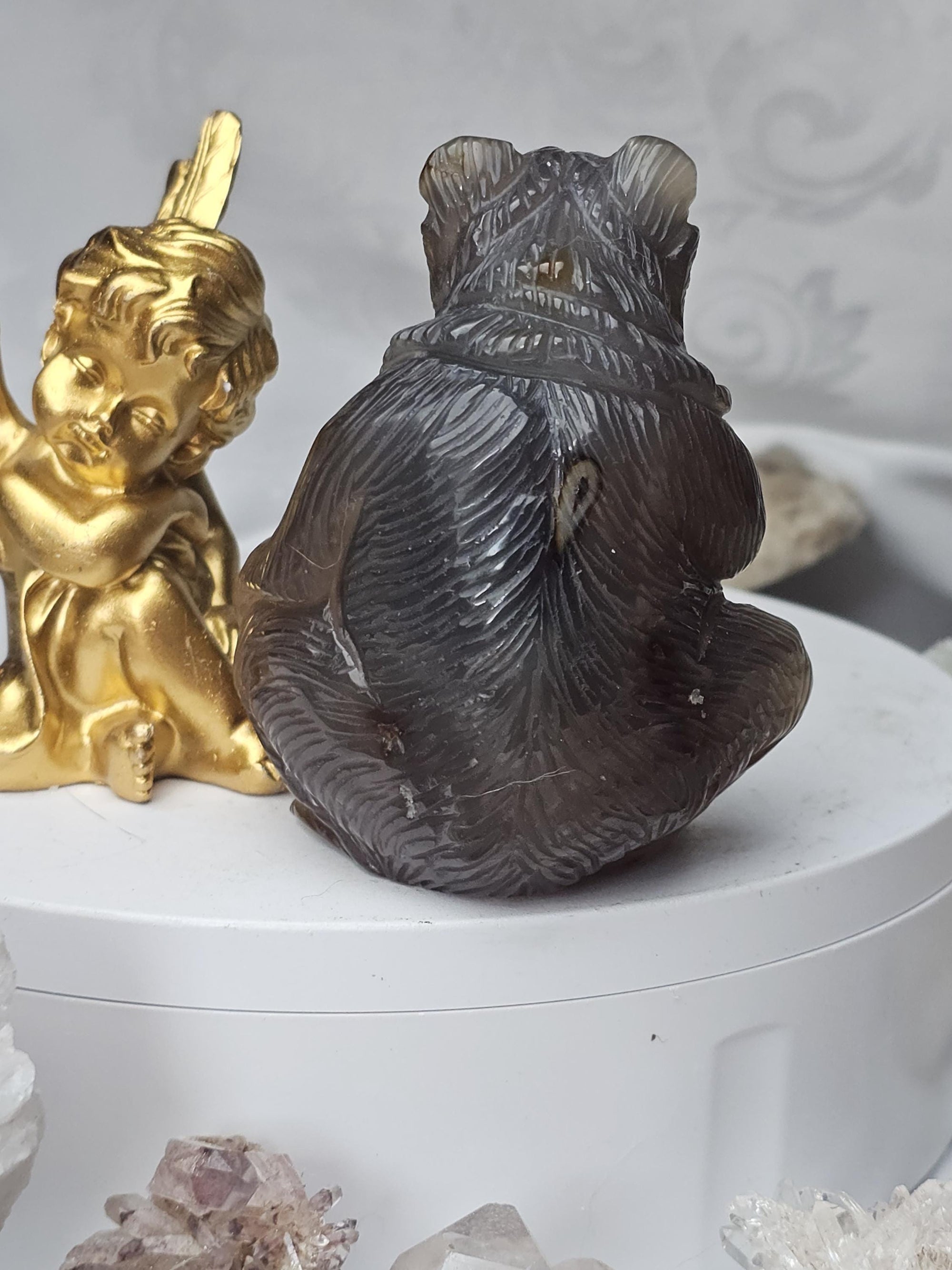 Druzy Agate Bear, Bear Statue, Crystal, Home Decor, Sculpture