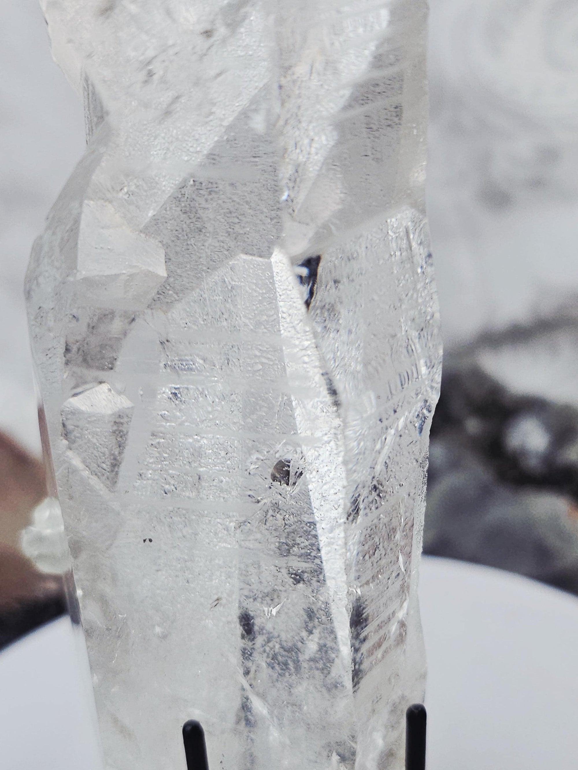 RARE LG  Lemurian Inner Child or Manifestation Quartz on a Stand , Columbia, Crystal Statement Piece