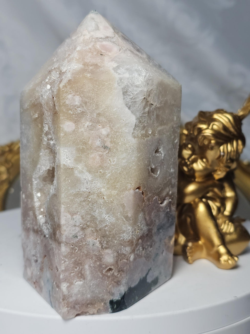 Brazilian Pink Amethyst Druzy Tower, Reiki Infused Crystal Gift