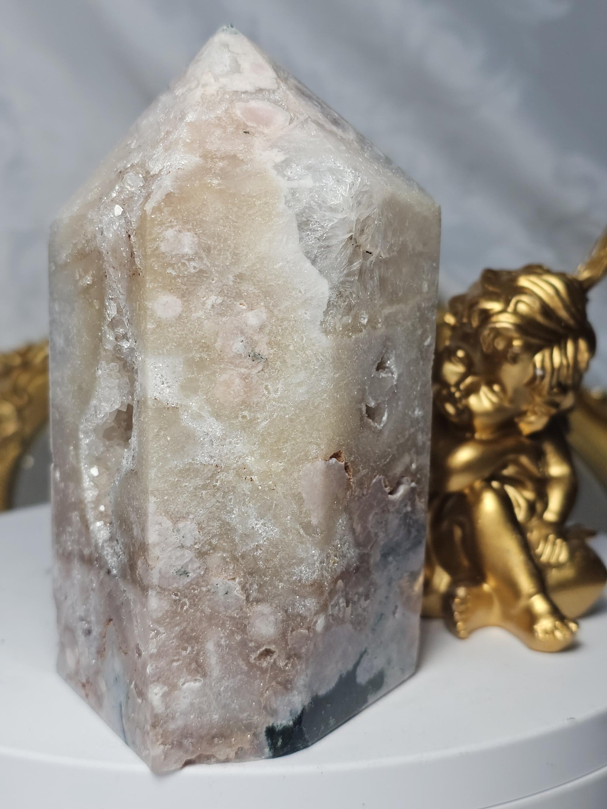 Brazilian Pink Amethyst Druzy Tower, Reiki Infused Crystal Gift