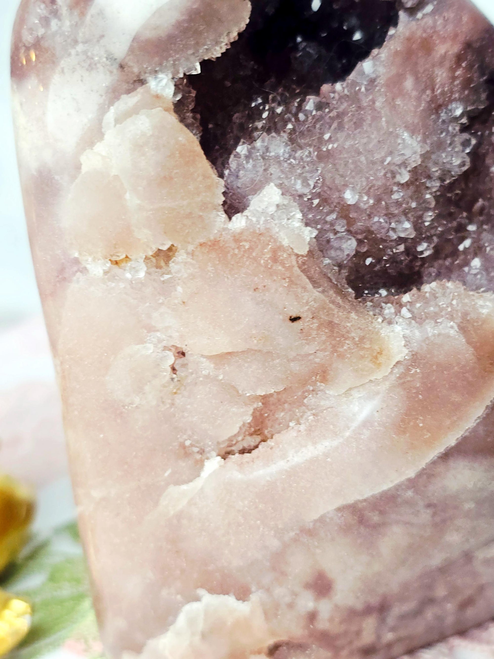 LG  Red Pink Amethyst Freeform, Druzy Freeform , Crystal Art , Gift
