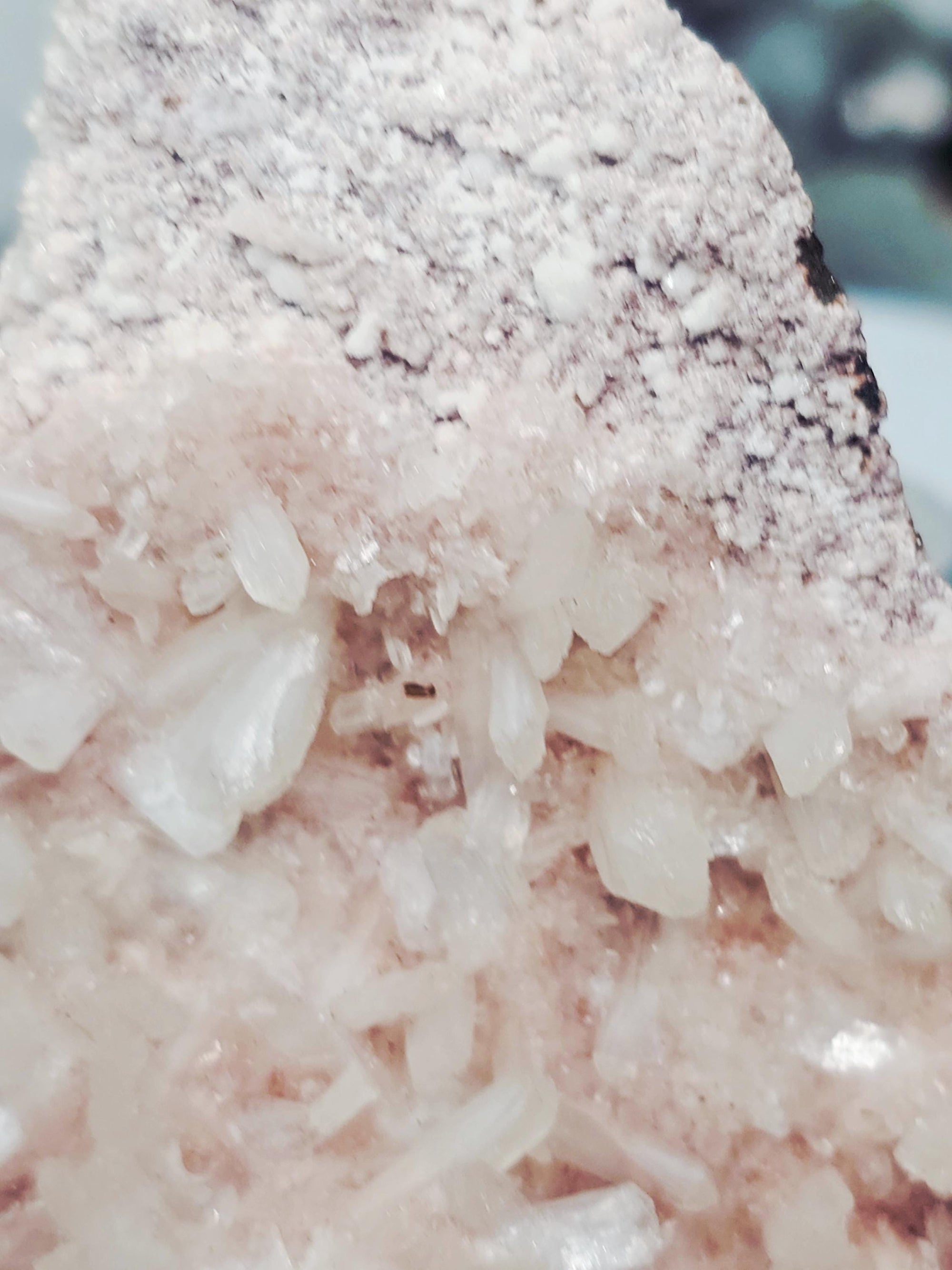 RARE Pink Sugar Apophyllite with Stillbite from India , Apophyllite, Crystal, Crystal