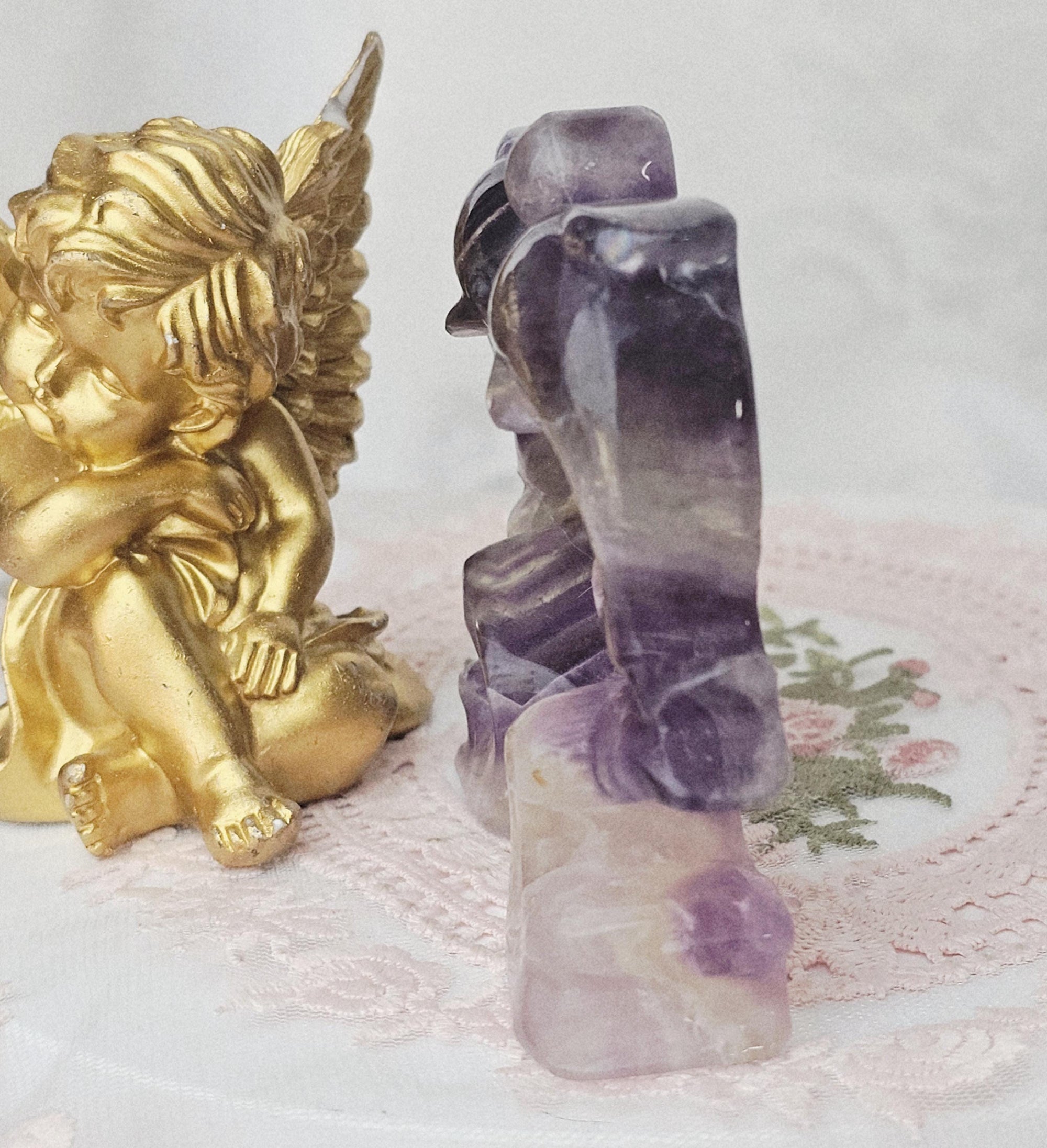 Fluorite Dolphins ,  Crystal Dolphins Handmade, Crystal, Dolphin Sculpture