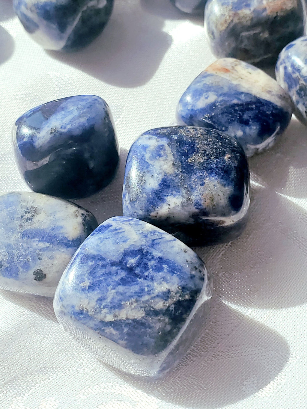 5 AAA Grade Sodalite Tumble Stones, Reiki Crystal Set