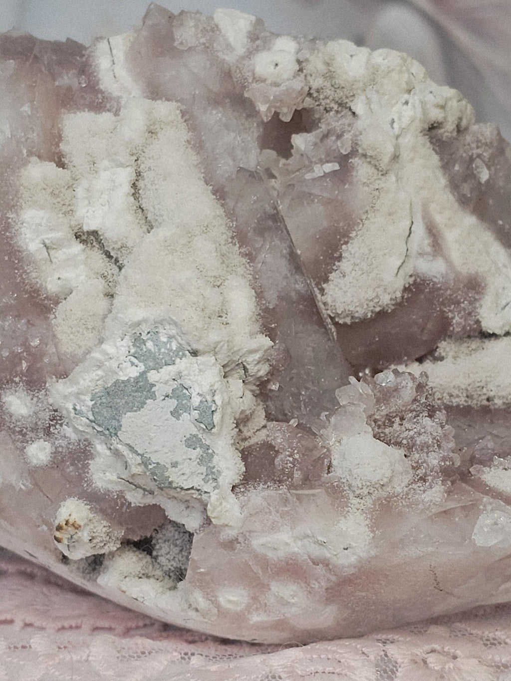 RARE Pink Sugar Apophyllite with Stillbite from India , Apophyllite, Crystal, Crystal