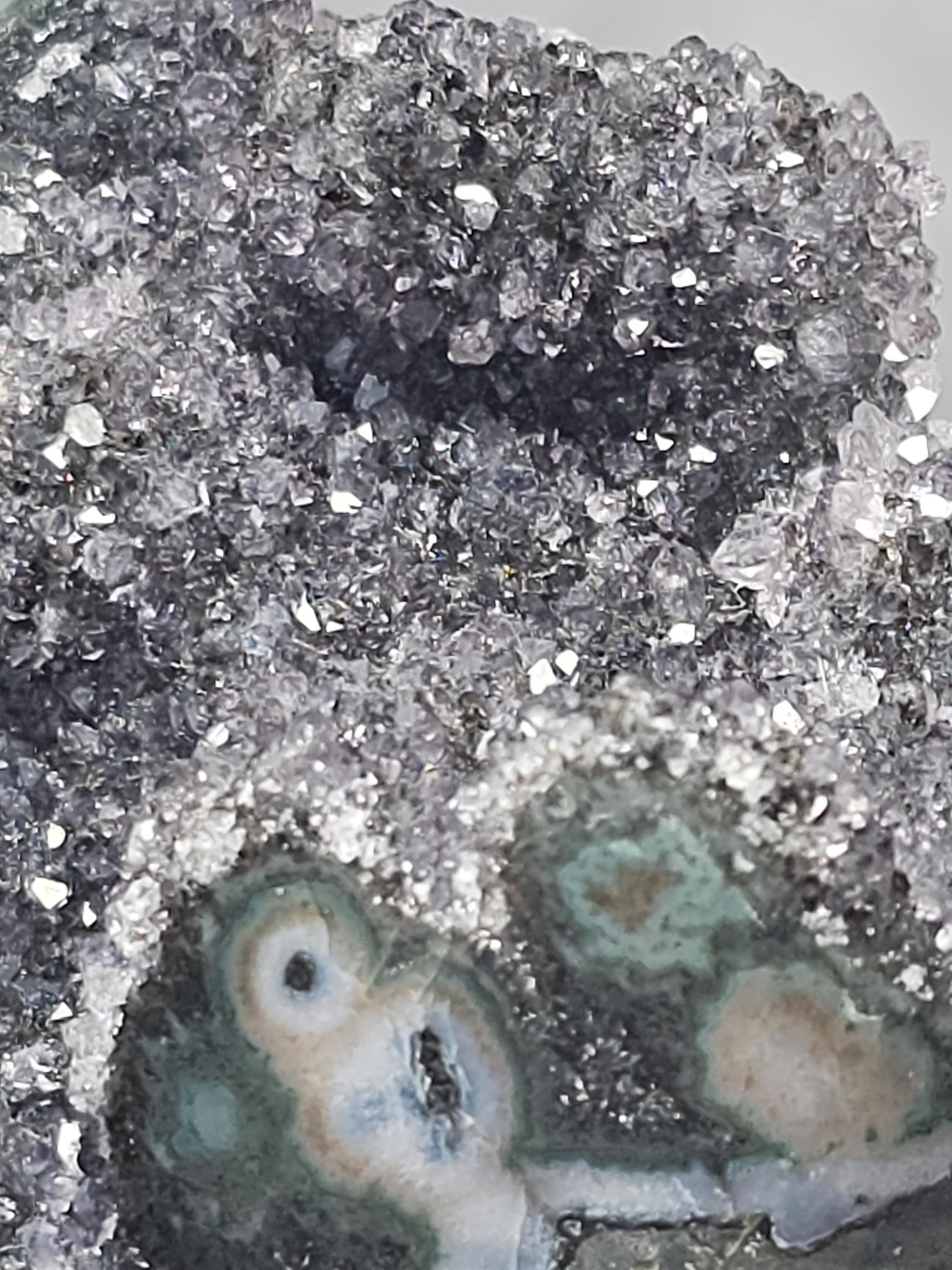 Rare Black Amethyst Stalactite on a Stand, Black Amethyst, Uruguay Statement Piece