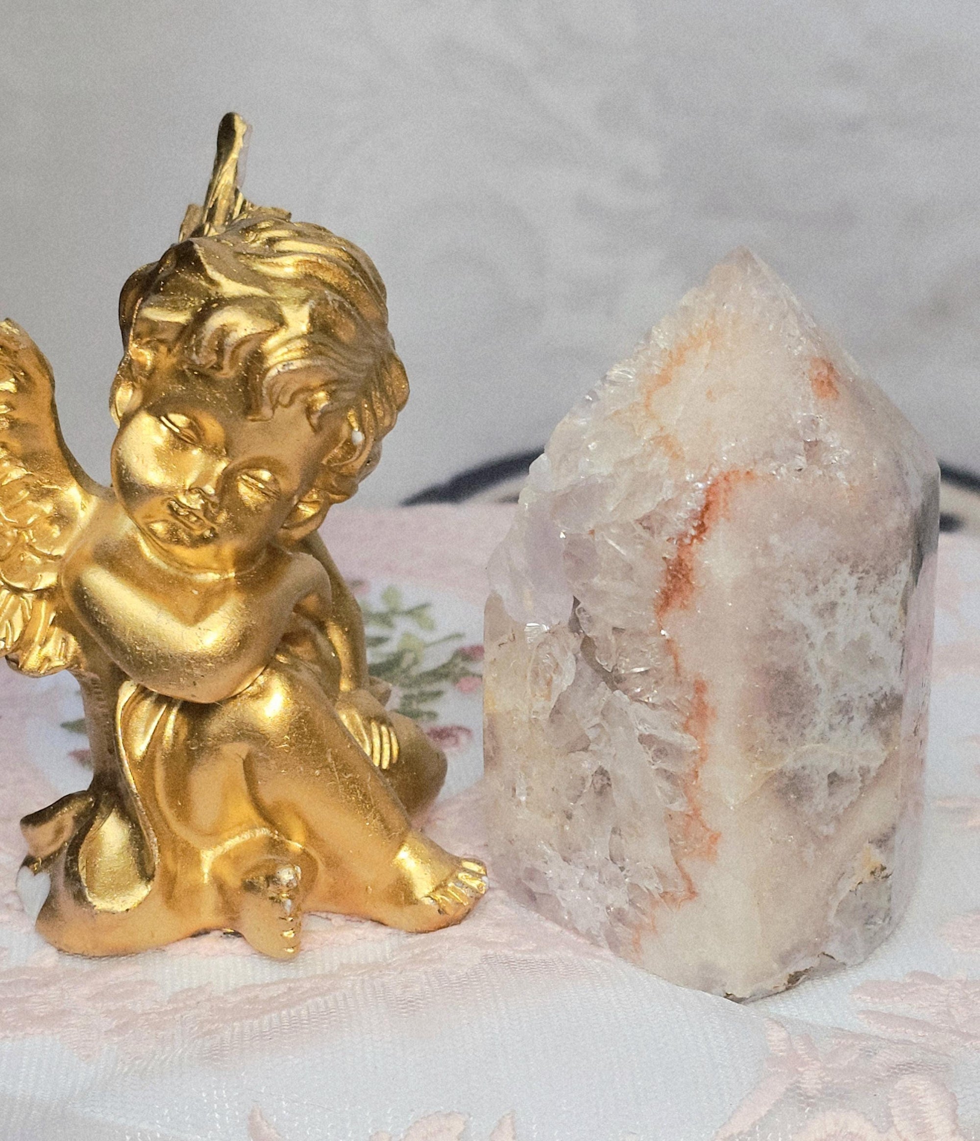 Brazilian Pink Amethyst Tower, Druzy Quartz, Reiki Infused