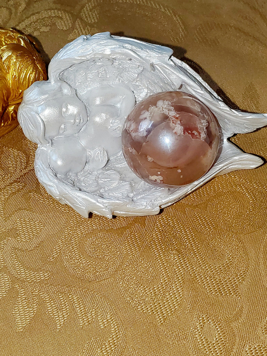 Angel, Angel Sphere Stand, Crystal Holder, Shabby Chic, Angel Collectible, Unique Gifts, Home Decor, Candle Holder, key holder