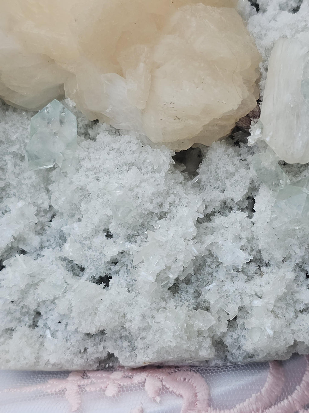 RARE LG 2.55 lb Sugar Green Diamond  Apophyllite with Stillbite from India , Apophyllite, Crystal, Crystals, Home decor