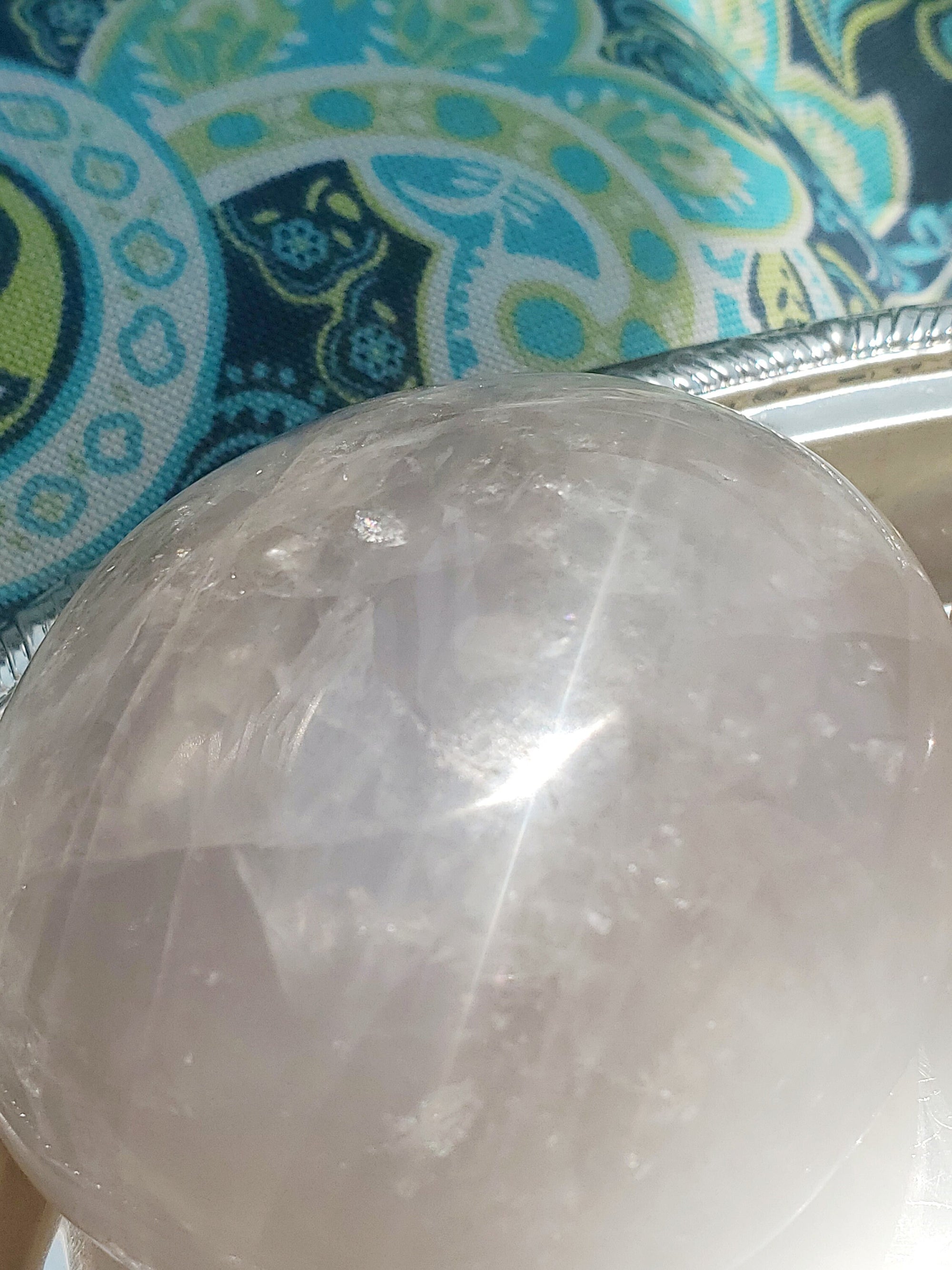 Blue Rose Quartz with Rainbows Crystal Palm Stone, Blue Rose Quartz Crystals, Crystal, Gifts