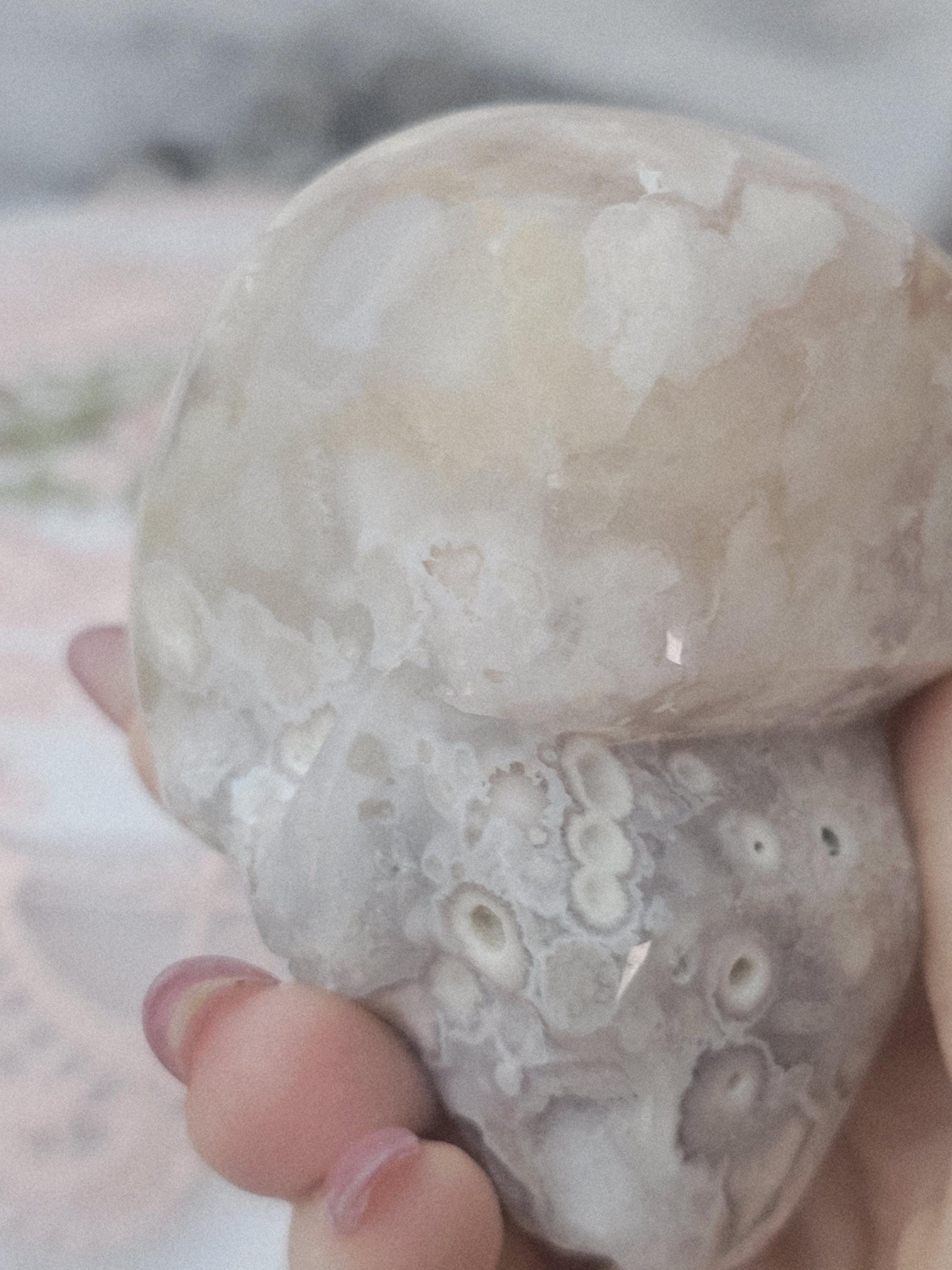 Flower Agate Skull  / Cherry Blossom / High Quality / Crystal Energy / Chakra Stone / Crystal Healing / Meditation Stone