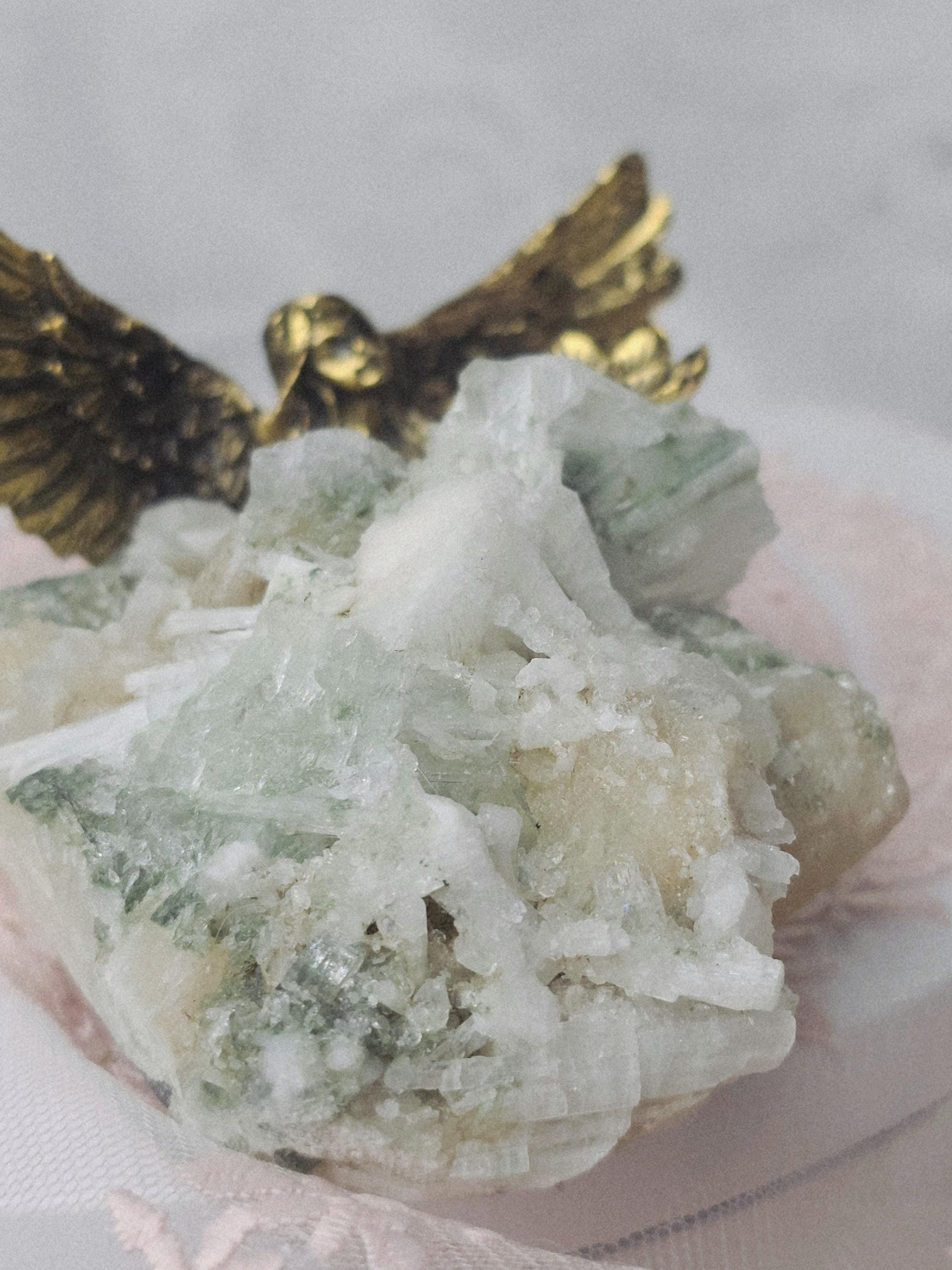 RARE Candy Apple Green Apophyllite with Scolecite and Stillbite from India , Apophyllite, Crystal, Crystal