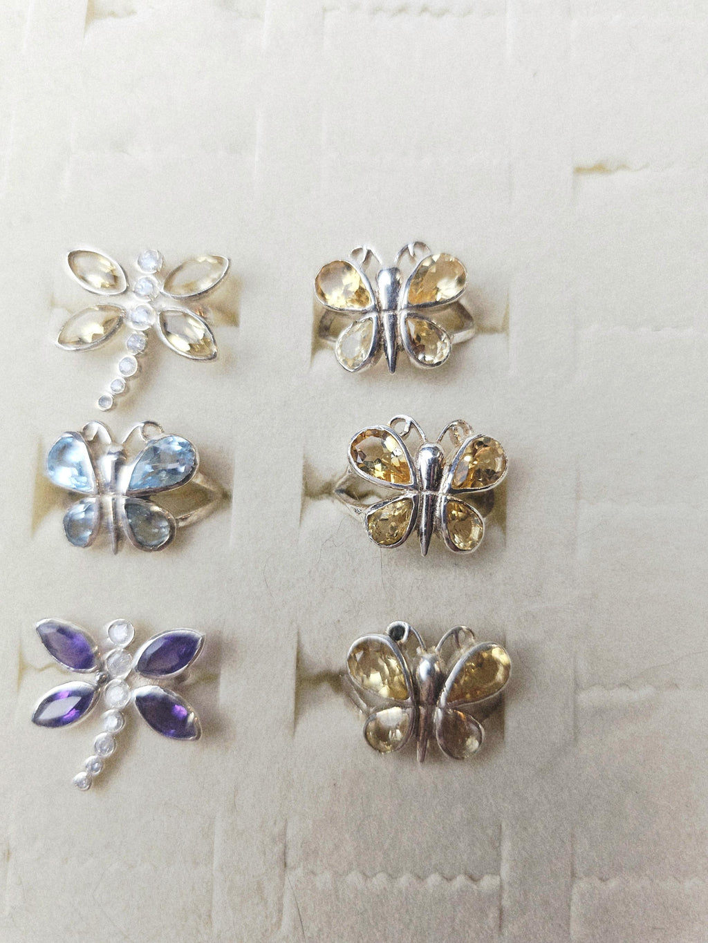 Butterfly Rings 925 Silver, Dragonfly Crystal Ring, Crystal Butterfly Ring