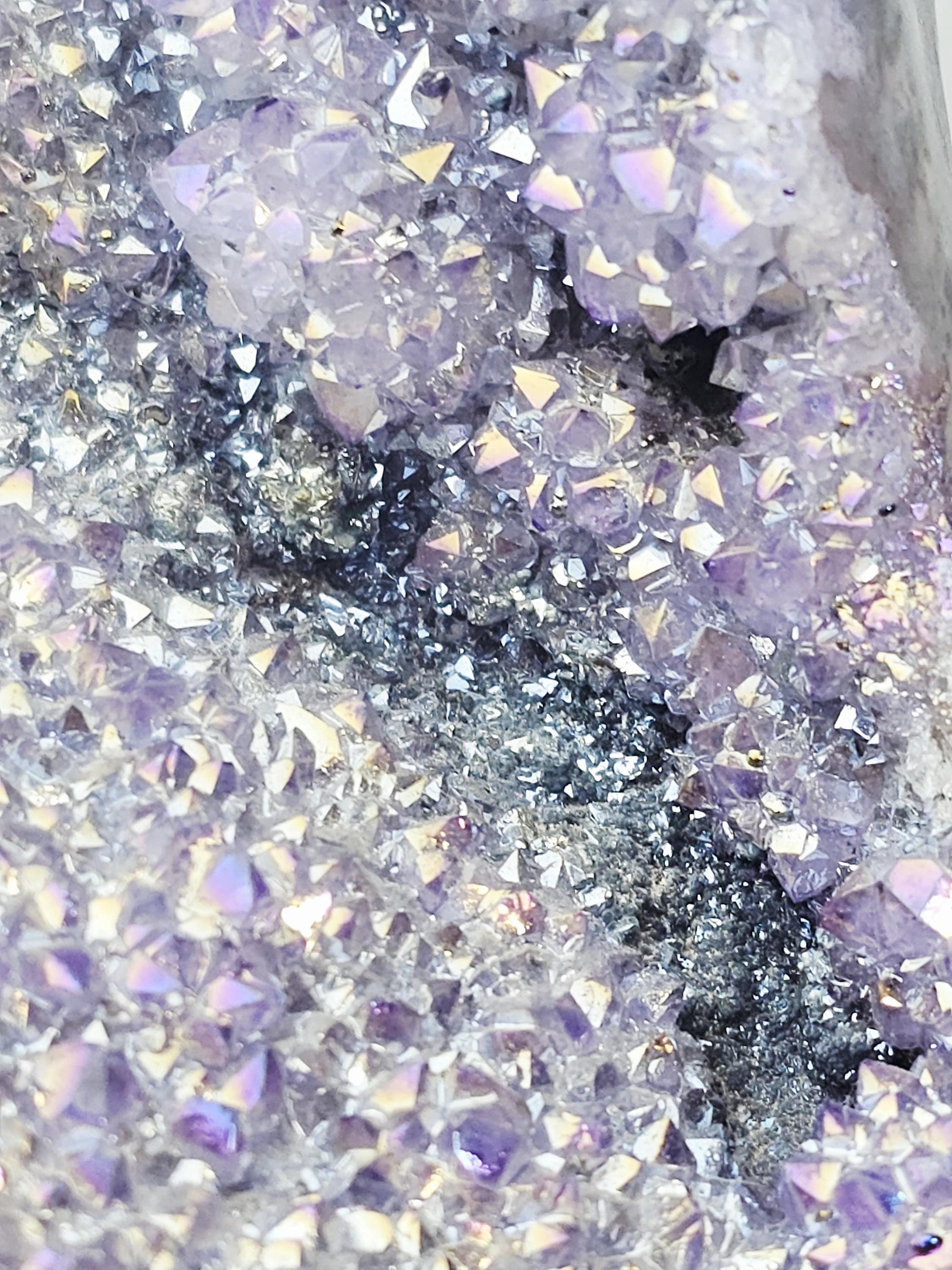 Rare Angel Aura Amethyst Crystal Cluster, Statement Piece