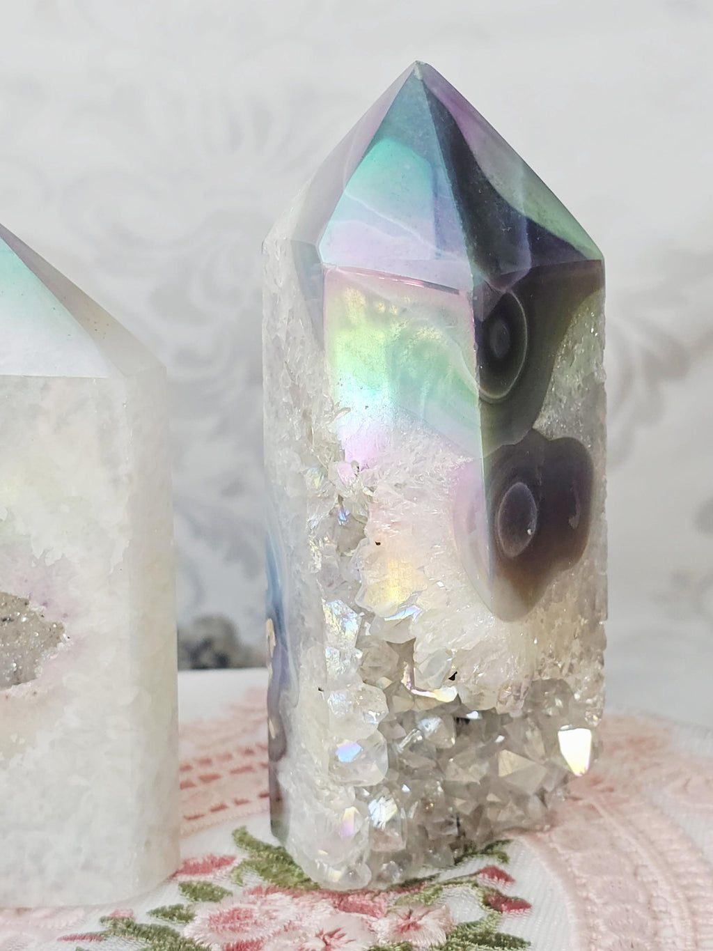 Aura Druzy Agate Towers, Crystal, Home Decor